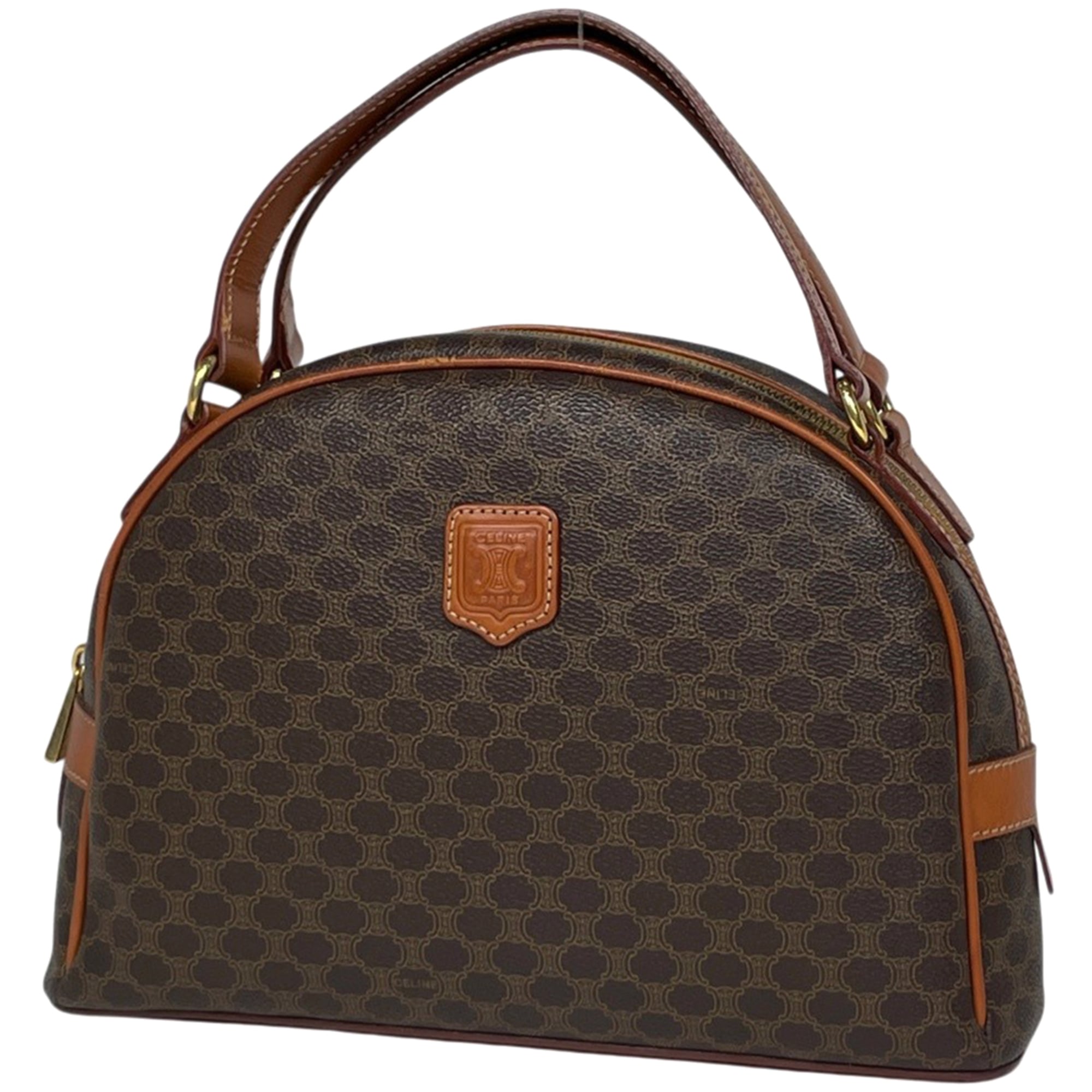 Celine Brown Coated Canvas Leather Handbag (Pre-Owned)