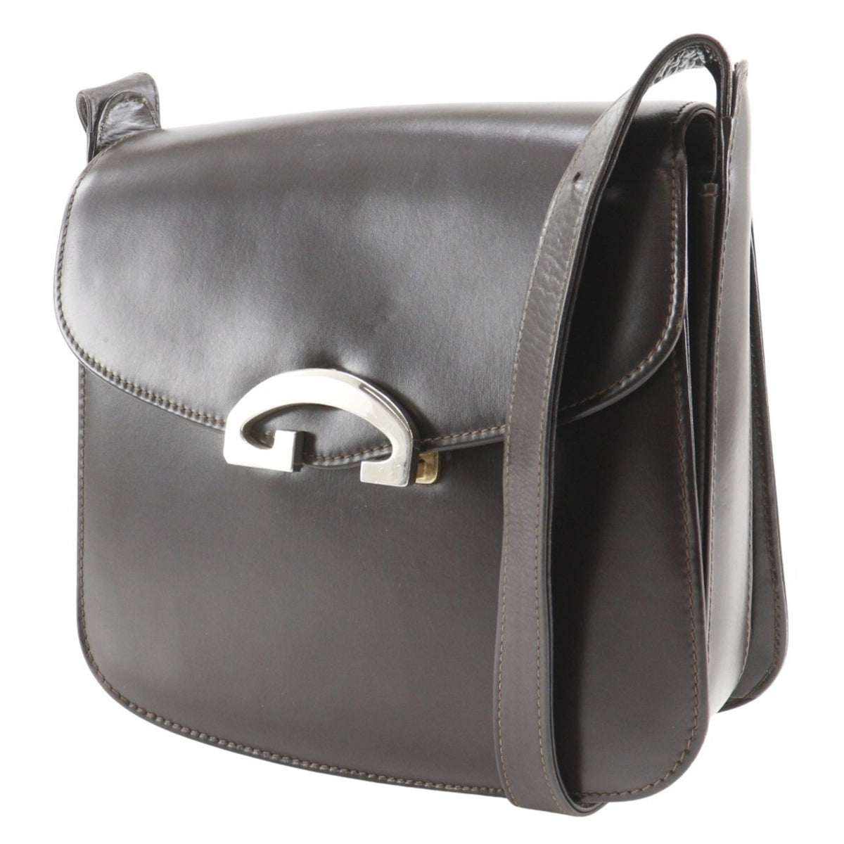 Gucci Brown Leather Shoulder Bag (Pre-Owned)