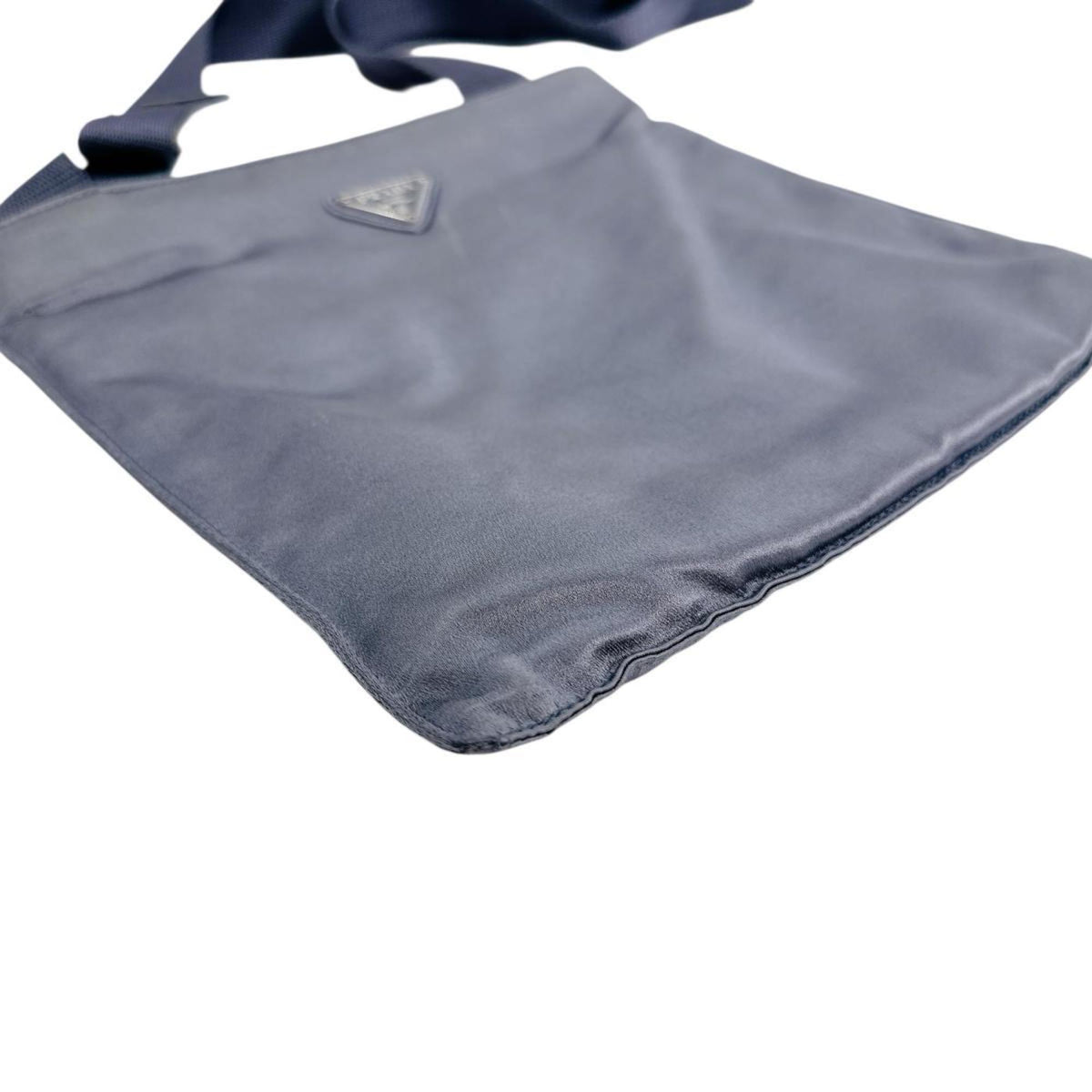Prada Gray Satin Pochette Shoulder Bag (Pre-Owned)