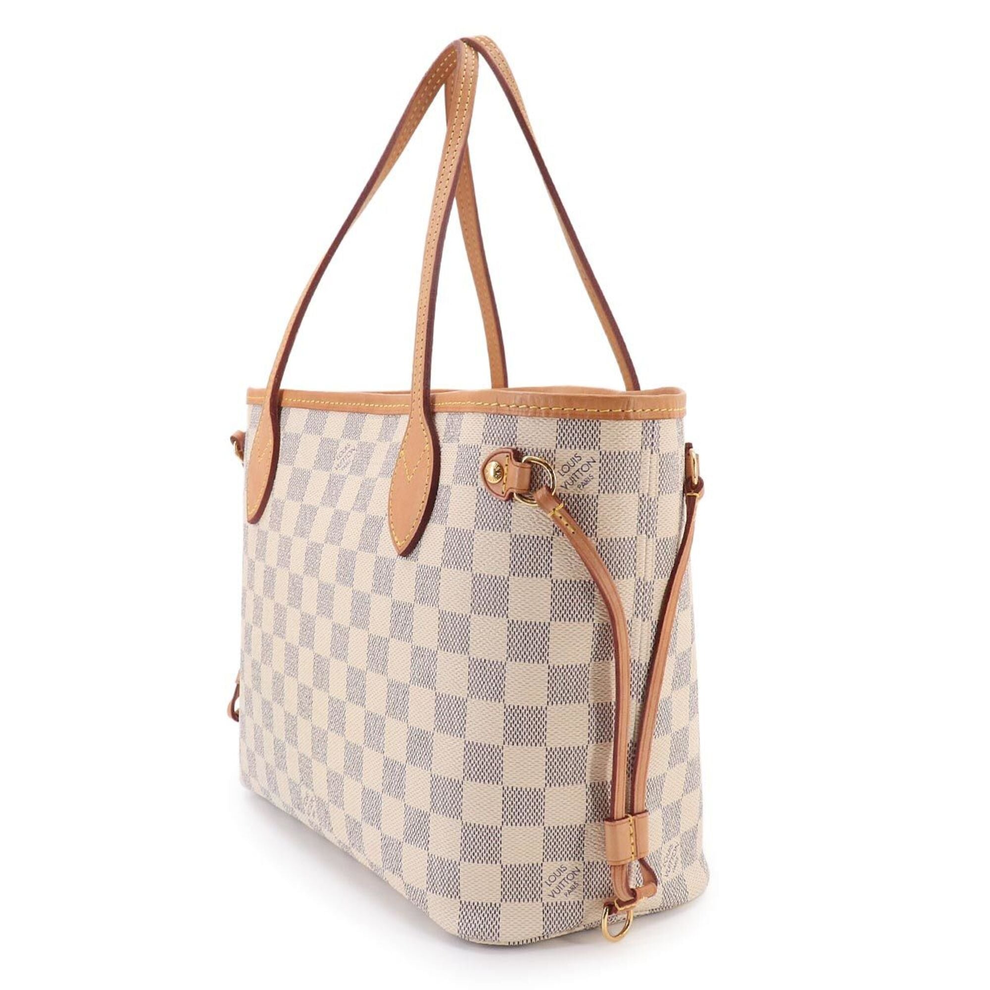 Louis Vuitton Damier Azur White Faux Leather Handbag Pouch Tote Bag (Pre-Owned)