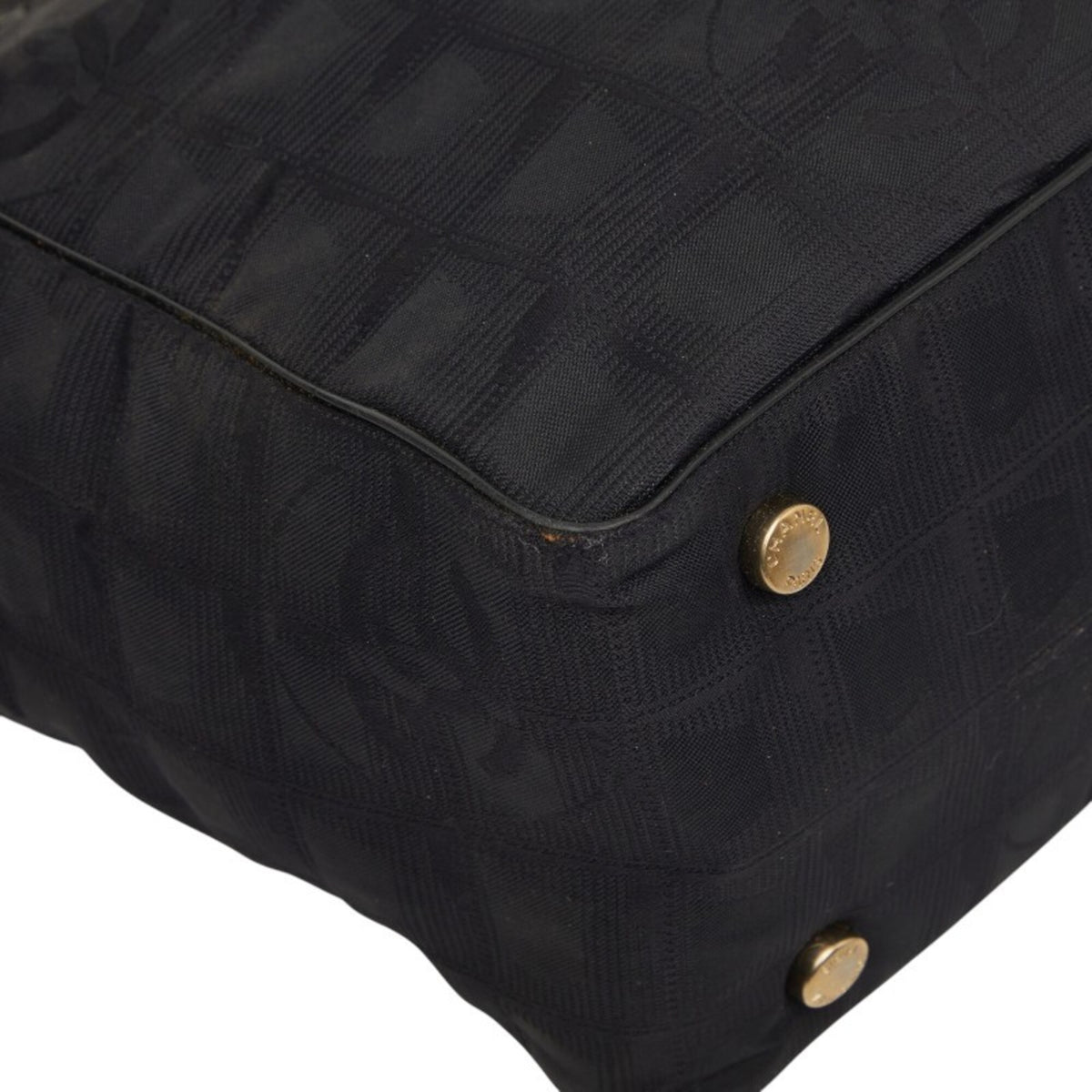 Chanel Black Nylon Leather Handbag (Pre-Owned)