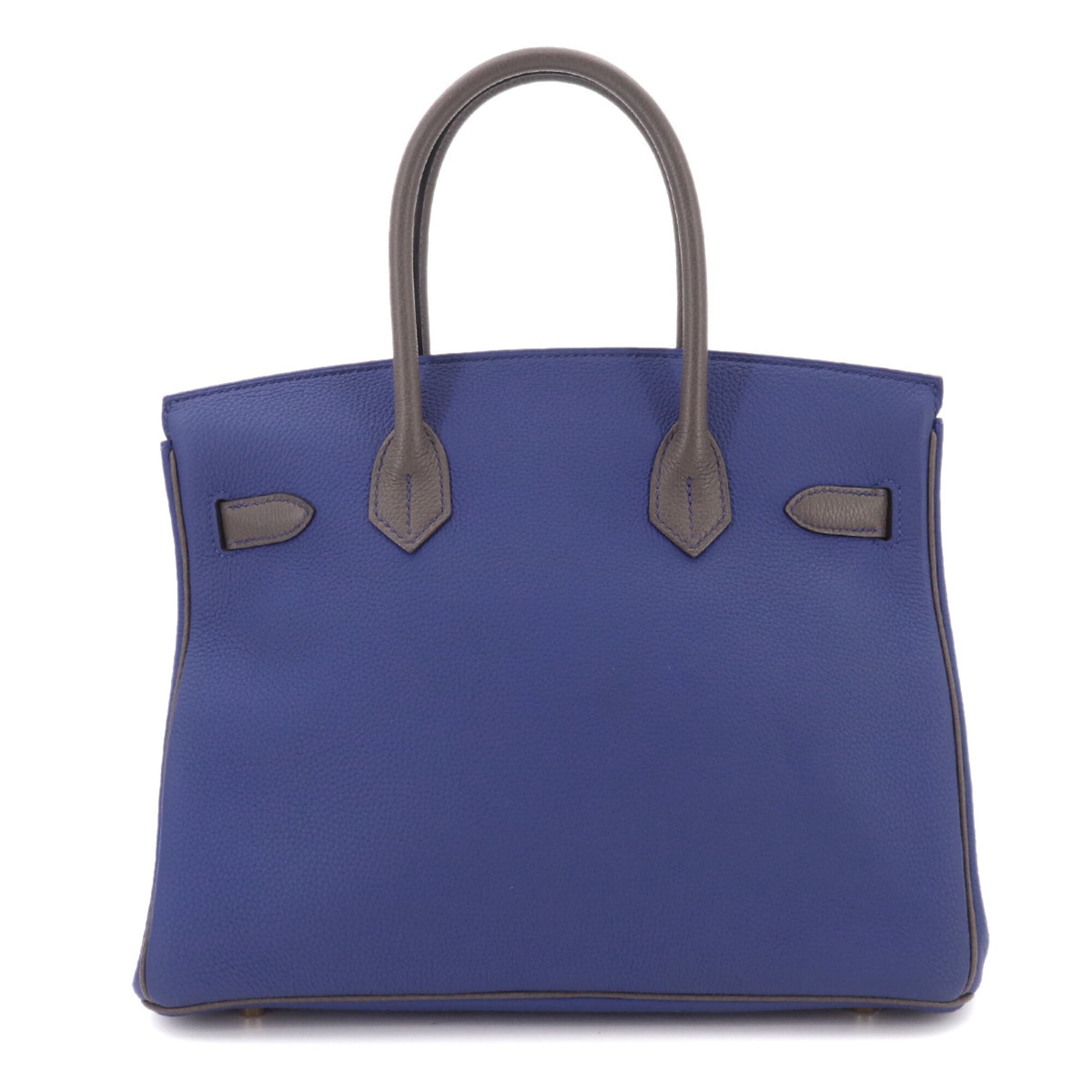 Hermes Birkin Blue Electric Etain Togo Leather Handbag (Pre-Owned)