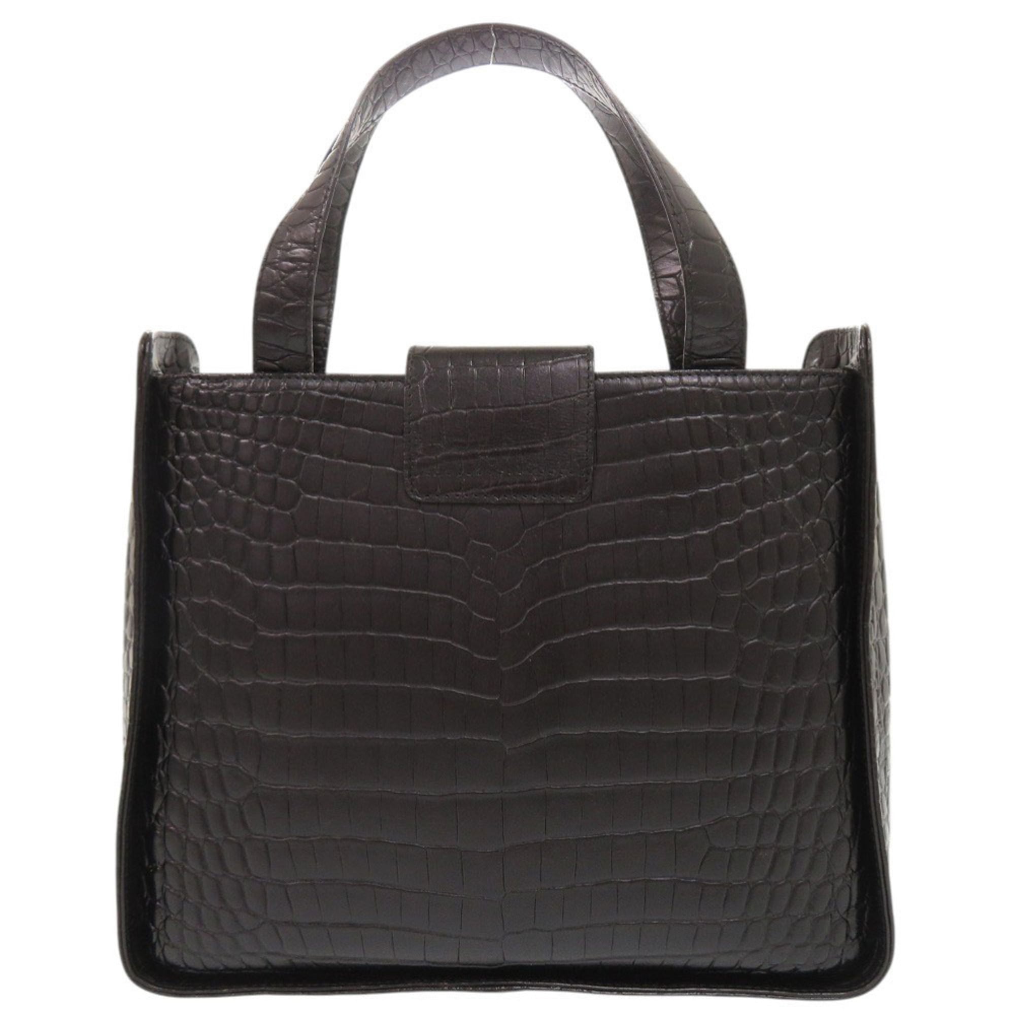 Salvatore Ferragamo Black Leather Handbag Shoulder Bag (Pre-Owned)