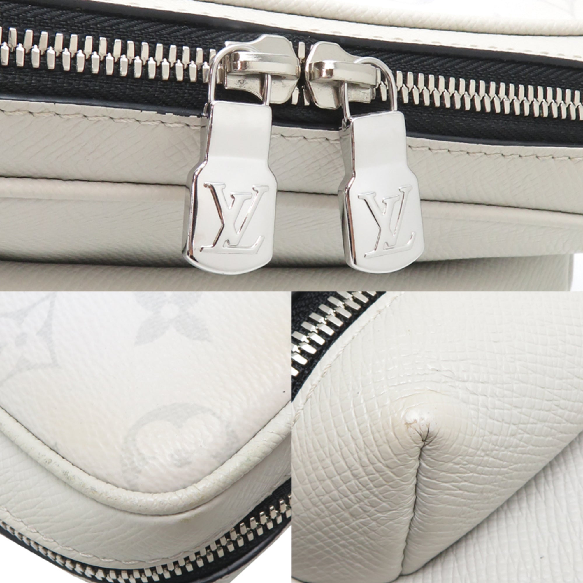 Louis Vuitton White Taigarama Messenger Bag (Pre-Owned)