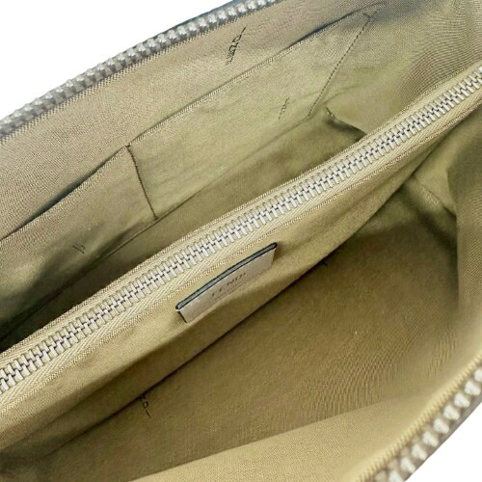 Fendi By The Way Light Gray Leather Handbag Shoulder Bag (Pre-Owned)