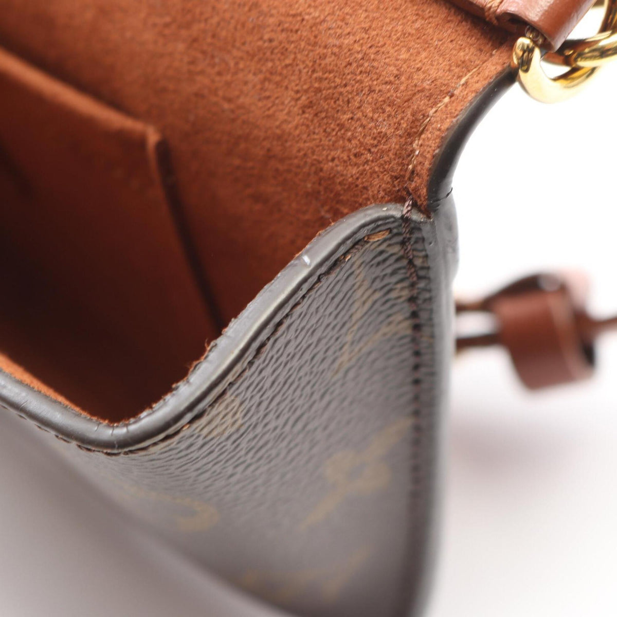 Louis Vuitton Brown Coated Canvas Leather Handbag Shoulder Bag (Pre-Owned)