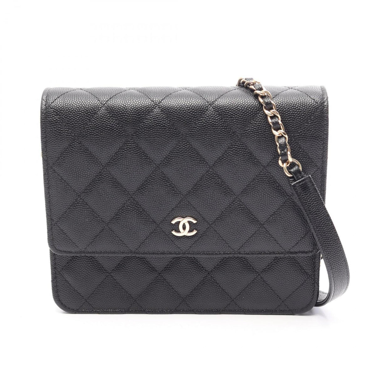 Chanel Black Grained Calfskin Handbag Shoulder Bag (Pre-Owned)
