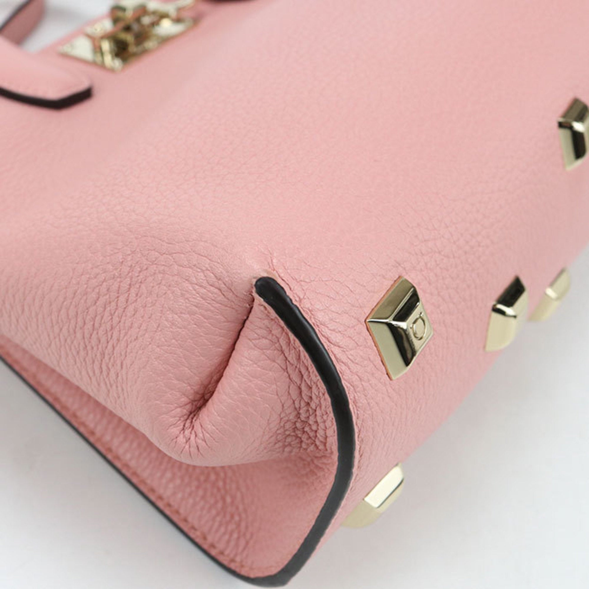 Salvatore Ferragamo Gancini Pink Leather Tote Bag (Pre-Owned)