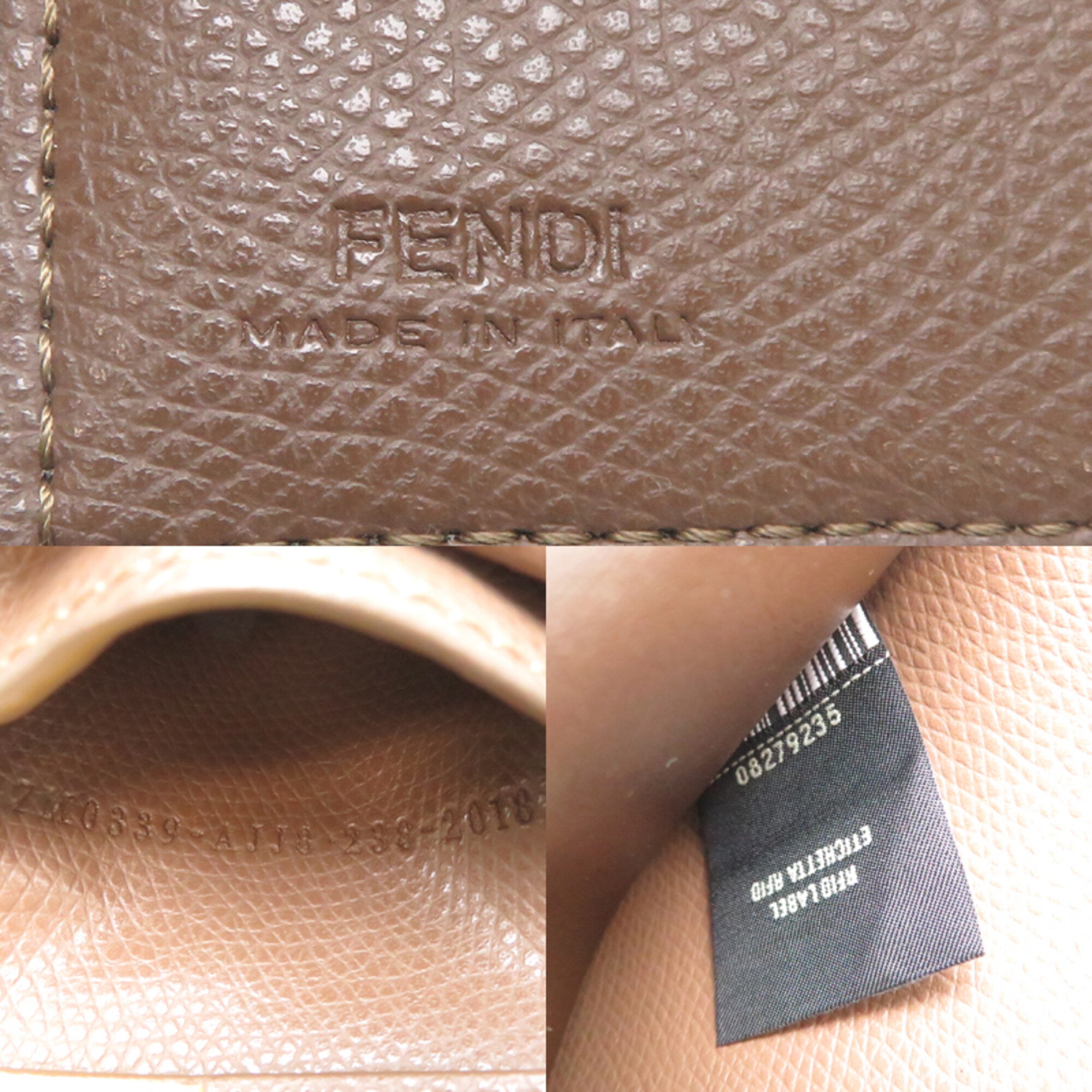 Fendi Brown Yellow Pvc Leather Wallet (Bi-Fold) (Pre-Owned)