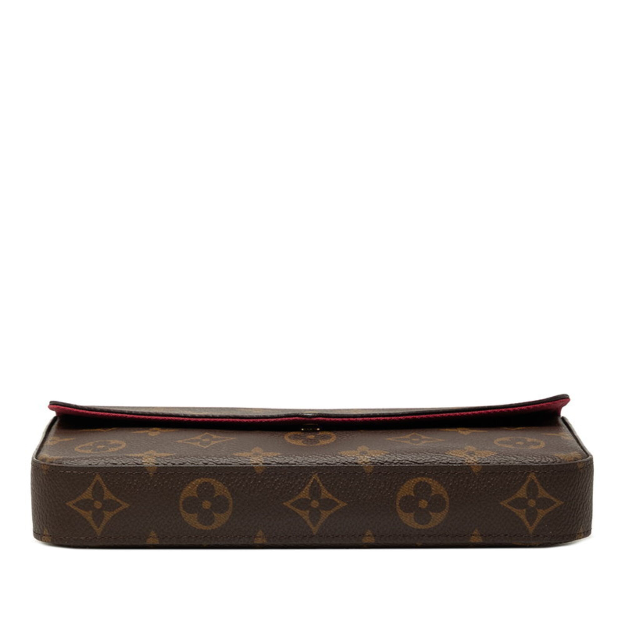 Louis Vuitton Brown Fuchsia Pvc Leather Pochette Pouch Shoulder Bag (Pre-Owned)