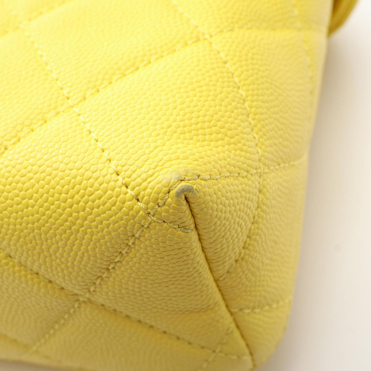 Chanel Yellow Grained Calfskin Handbag Shoulder Bag Vanity Bag (Pre-Owned)