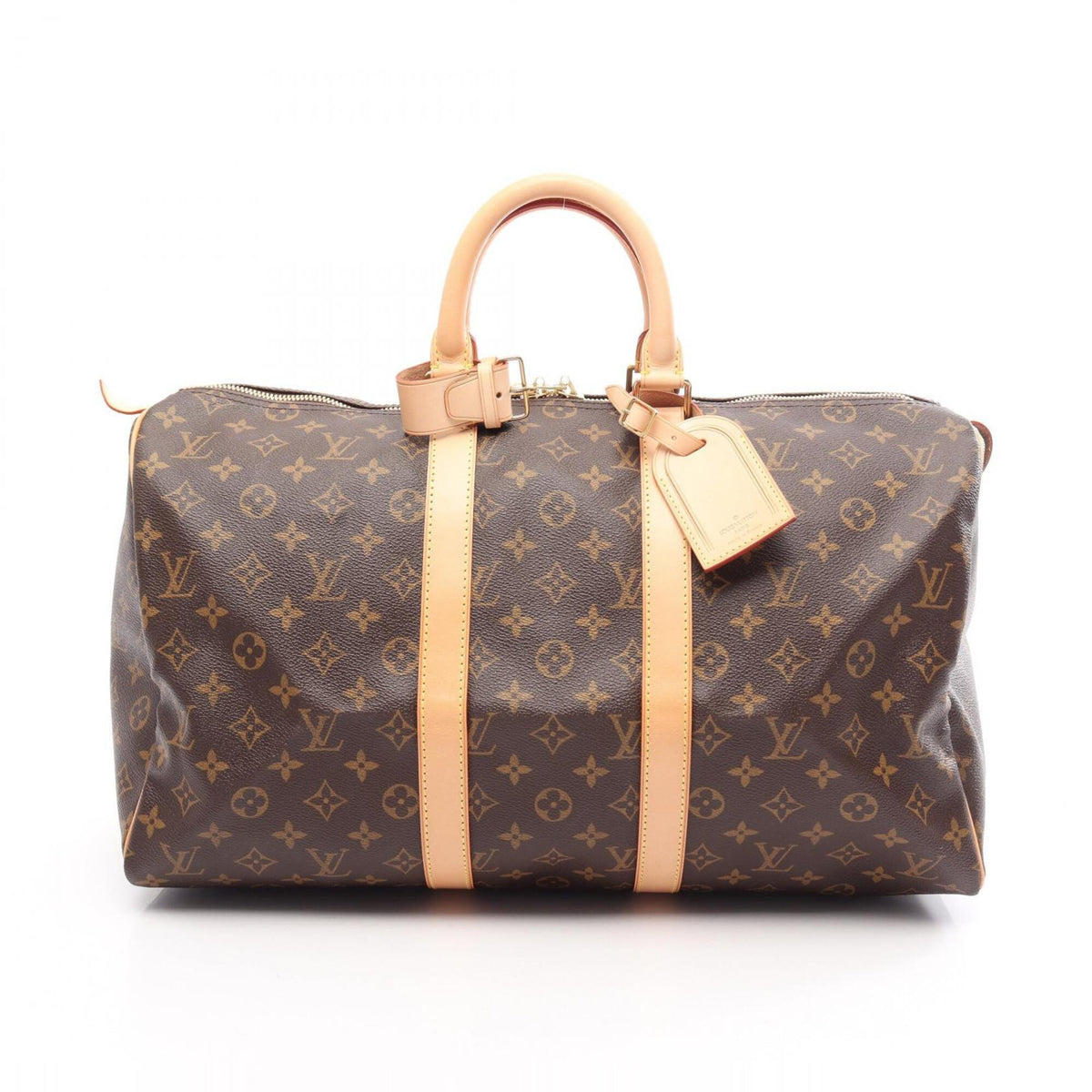Louis Vuitton Brown Monogram Coated Canvas Leather Boston Bag Handbag (Pre-Owned)