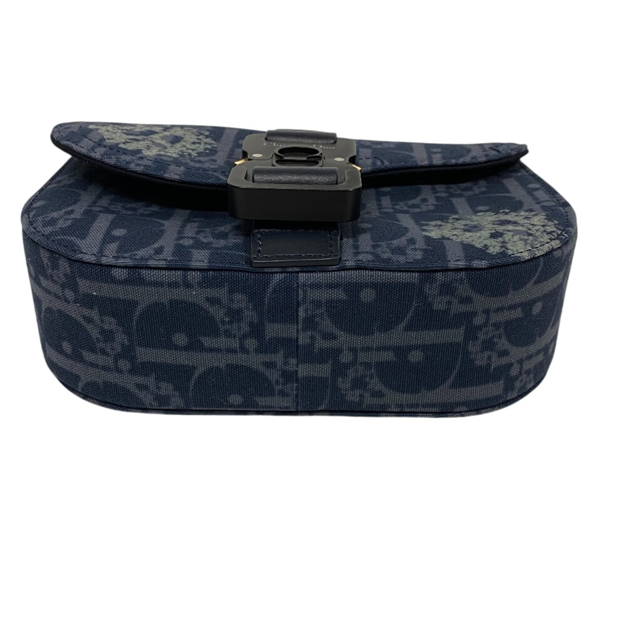 Christian Dior Navy Canvas Leather Shoulder Bag (Pre-Owned)