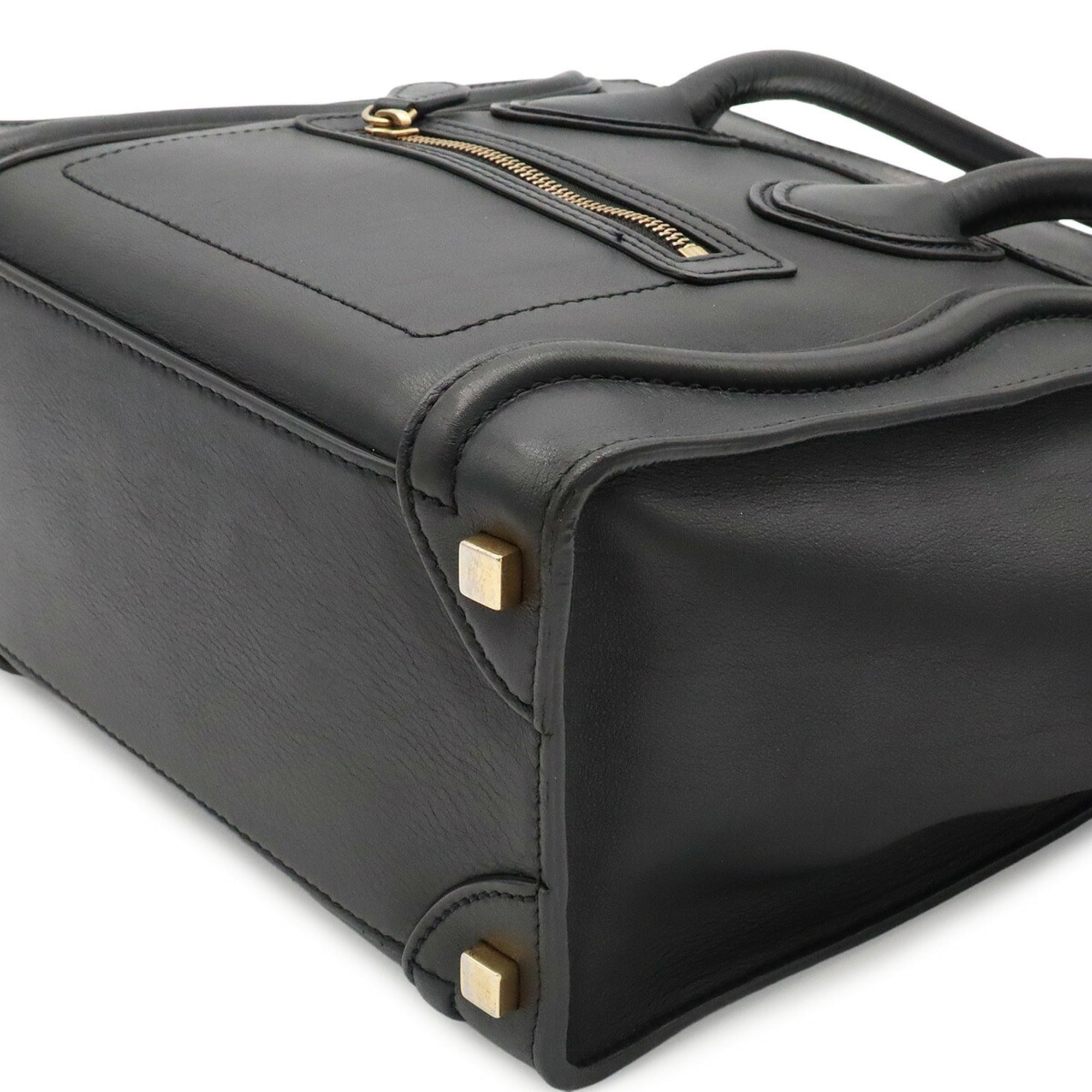 Celine Luggage Black Leather Handbag Tote Bag (Pre-Owned)