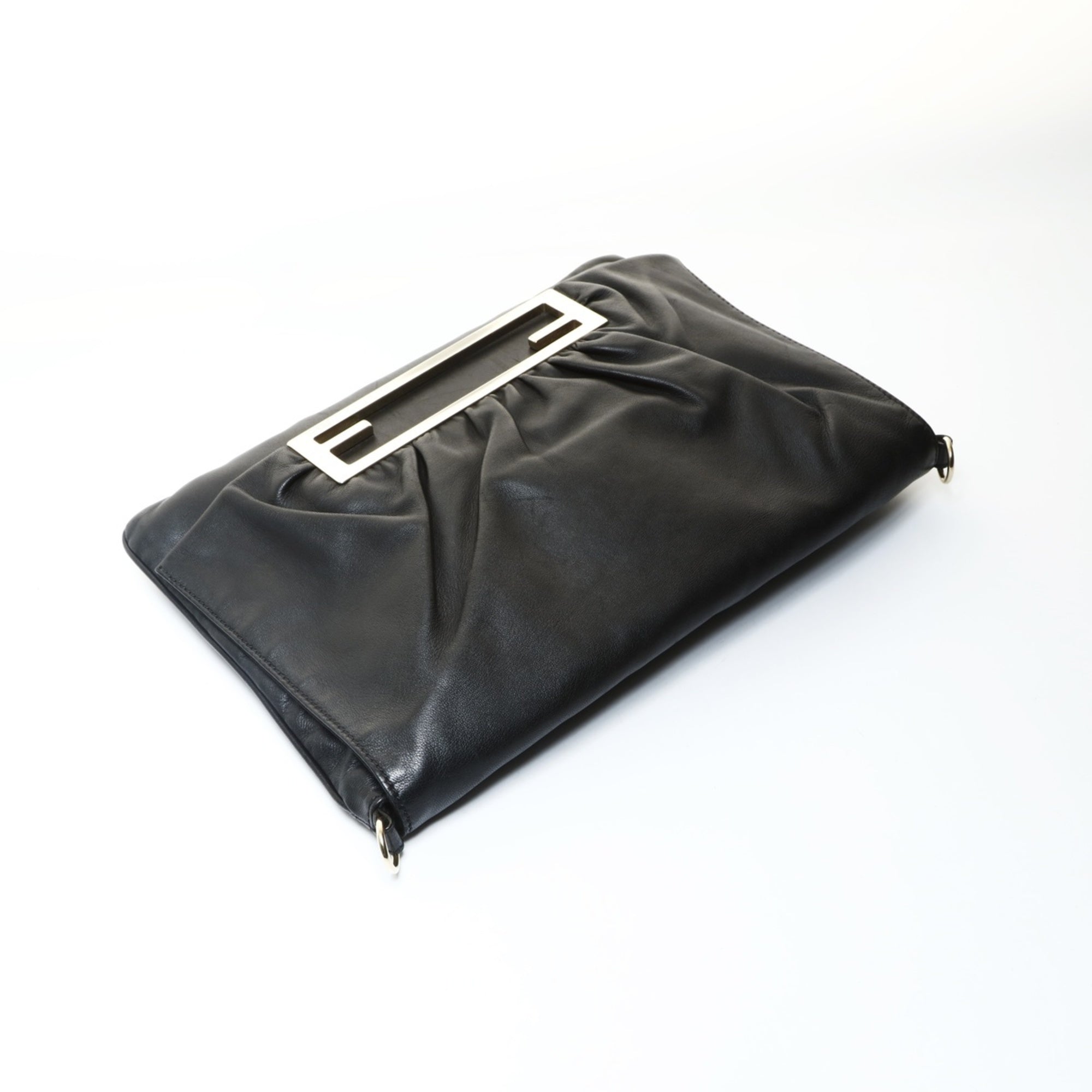 Fendi Black Leather Shoulder Bag (Pre-Owned)