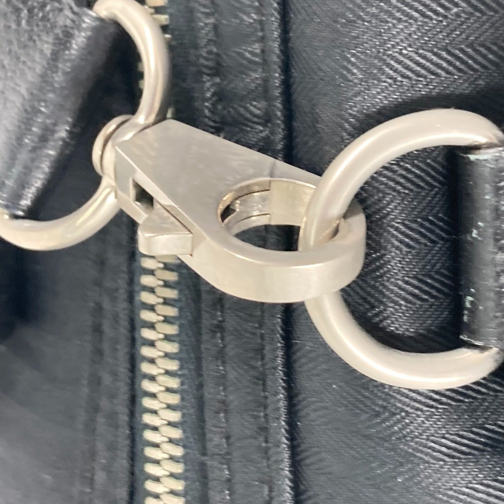 Hermes Black Canvas Leather Boston Bag Shoulder Bag (Pre-Owned)
