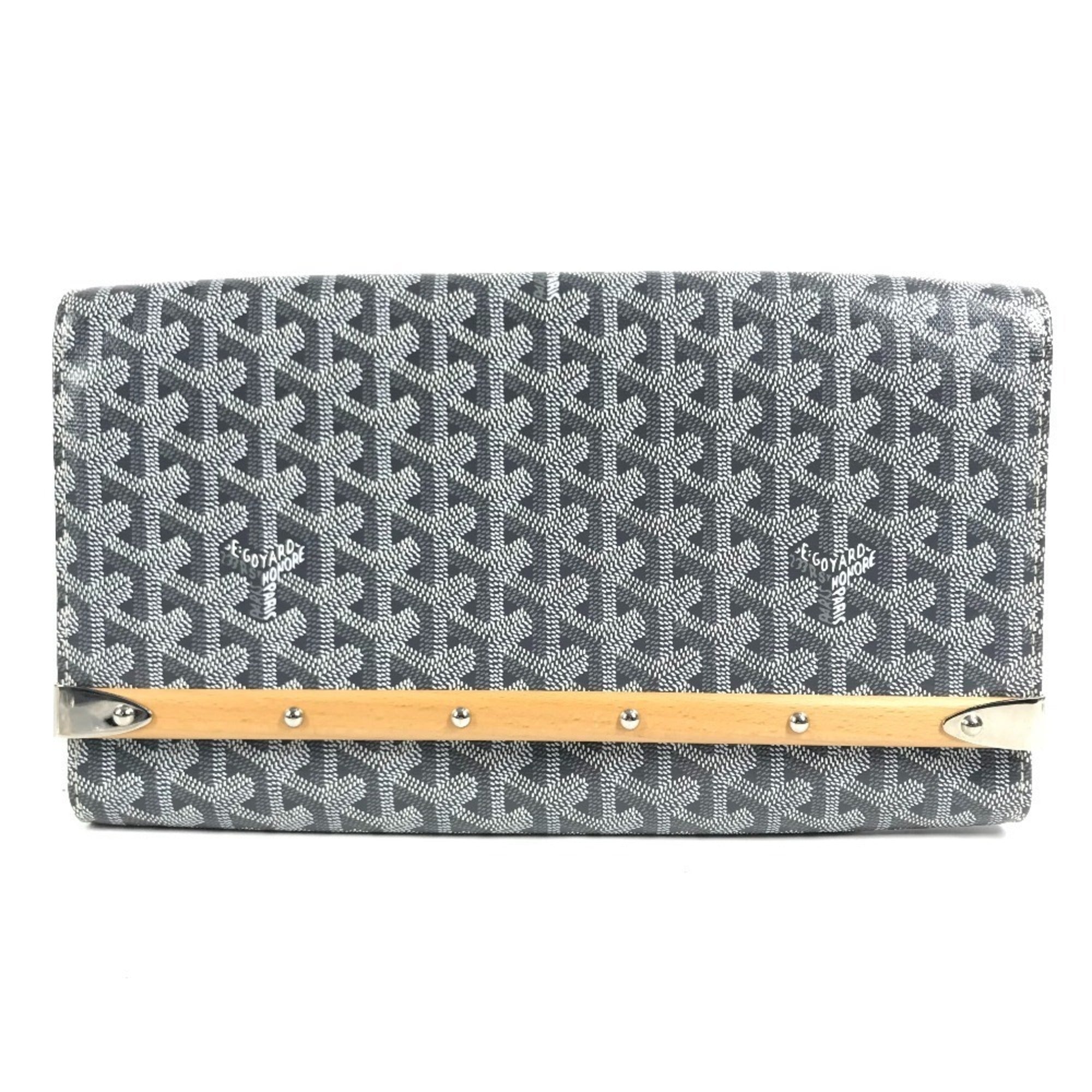 Goyard Gray Pvc Leather Clutch Bag Handbag (Pre-Owned)