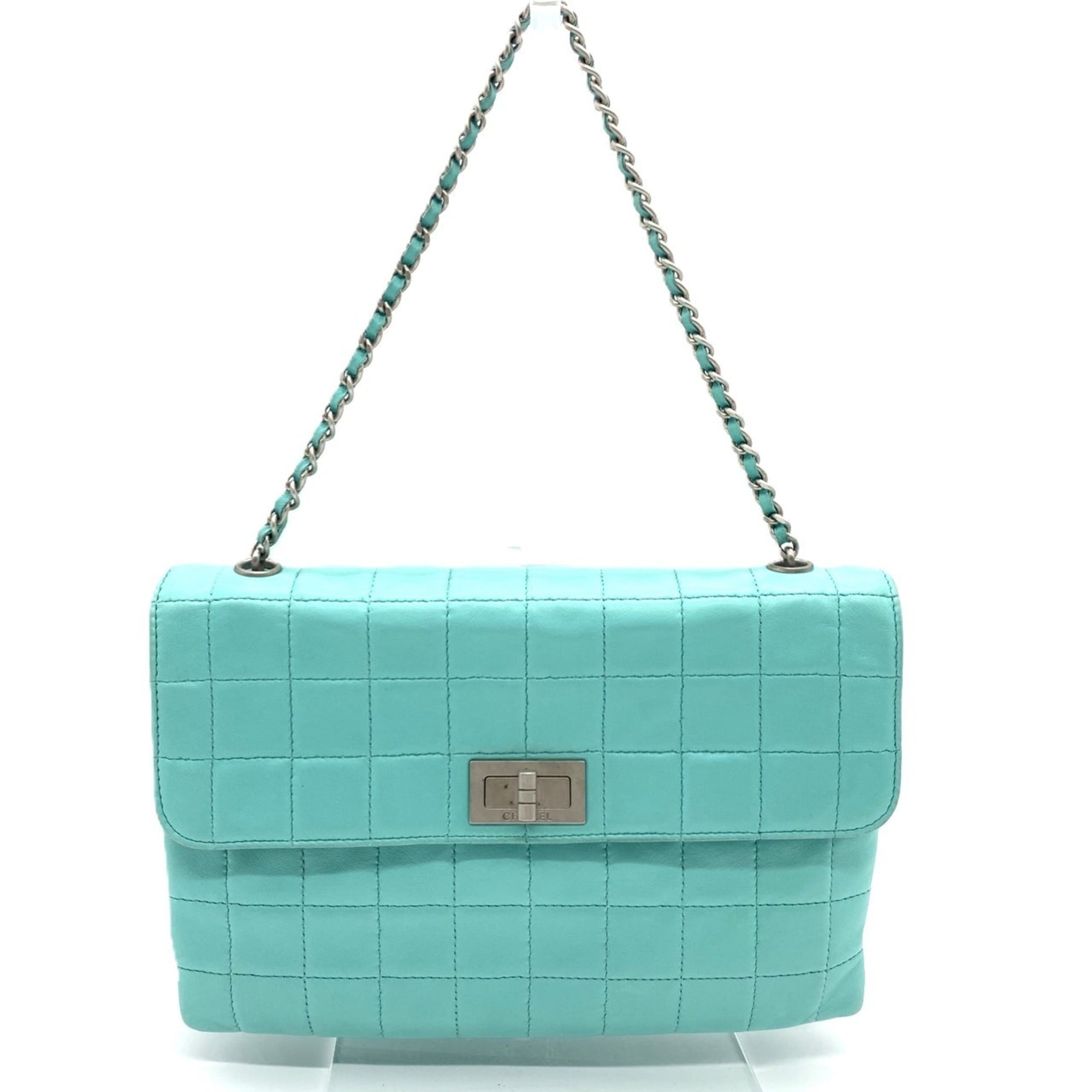 Chanel 2.55 Turquoise Leather Handbag (Pre-Owned)