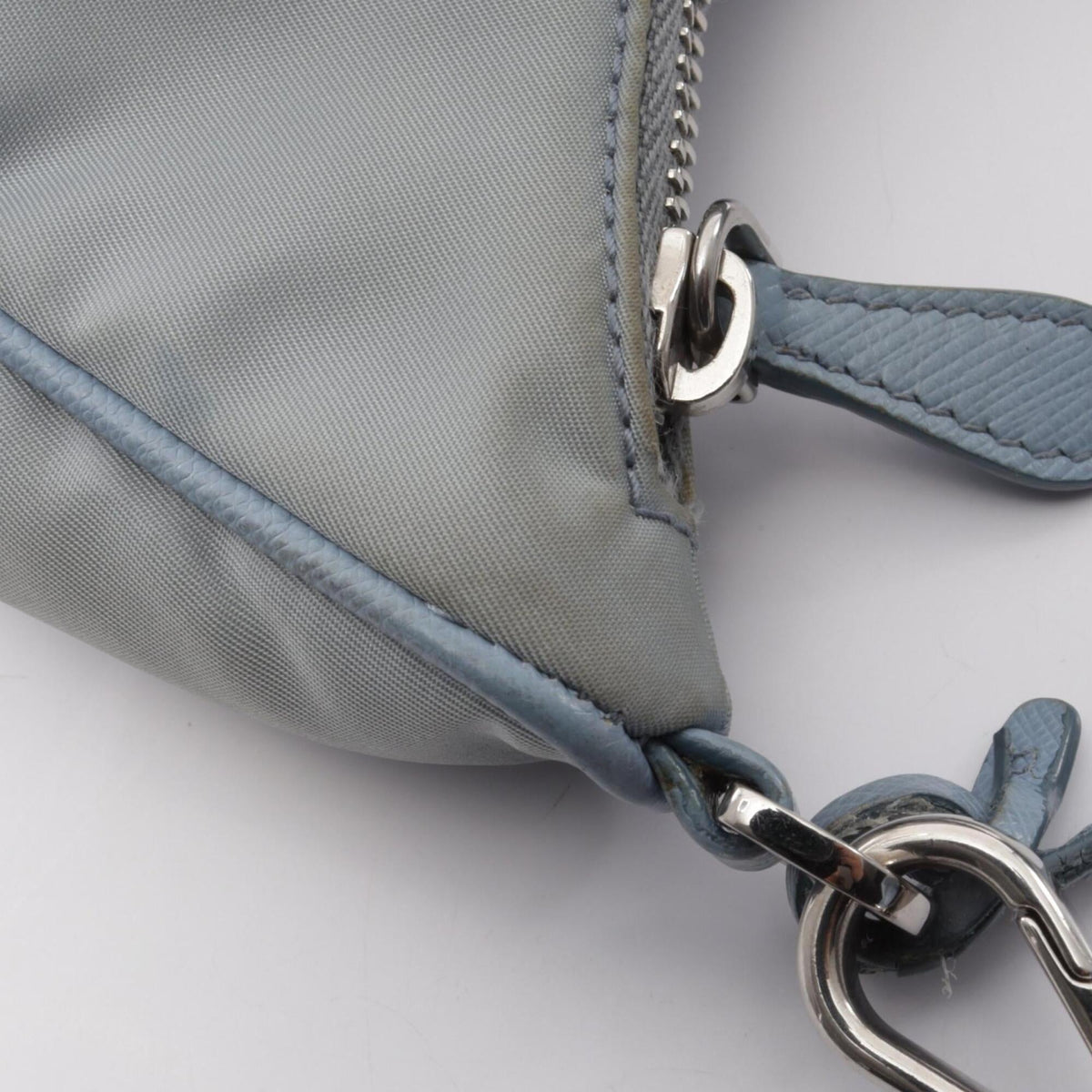 Prada Blue Nylon Saffiano Triangle Handbag Pouch Shoulder Bag (Pre-Owned)