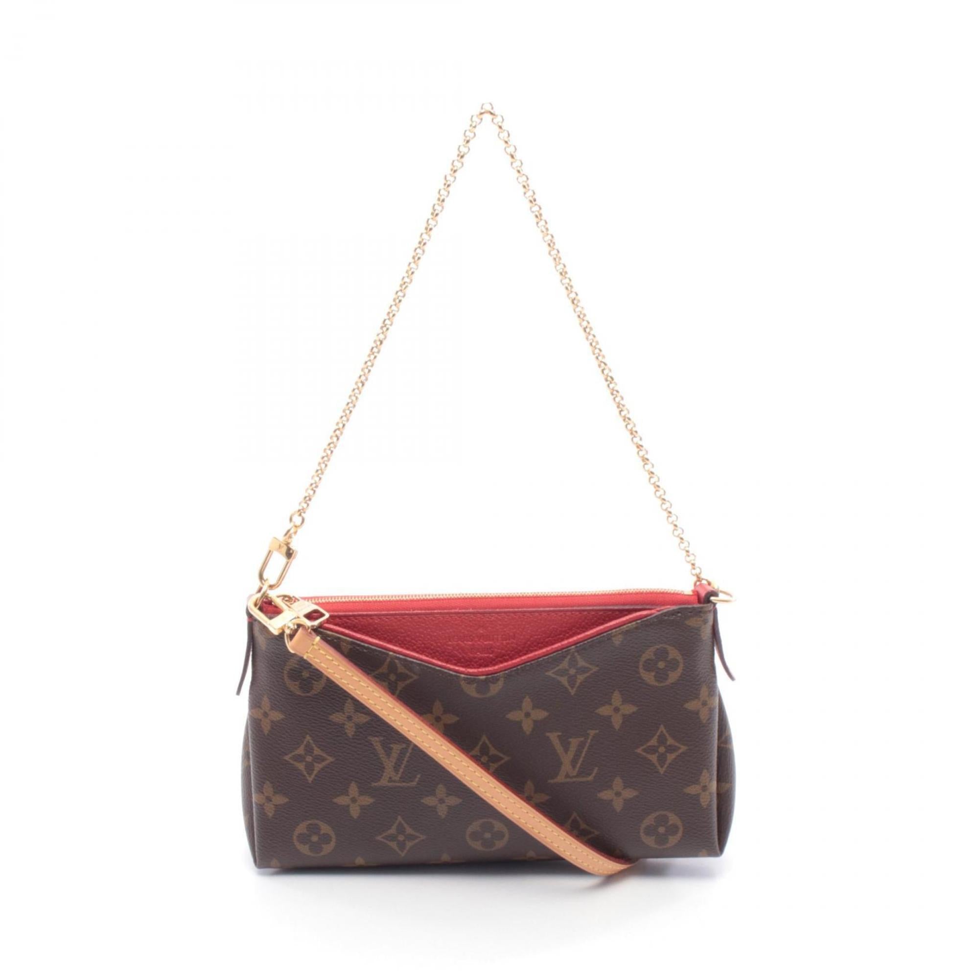 Louis Vuitton Brown Cerise Monogram Red Color Coated Canvas Leather Handbag (Pre-Owned)