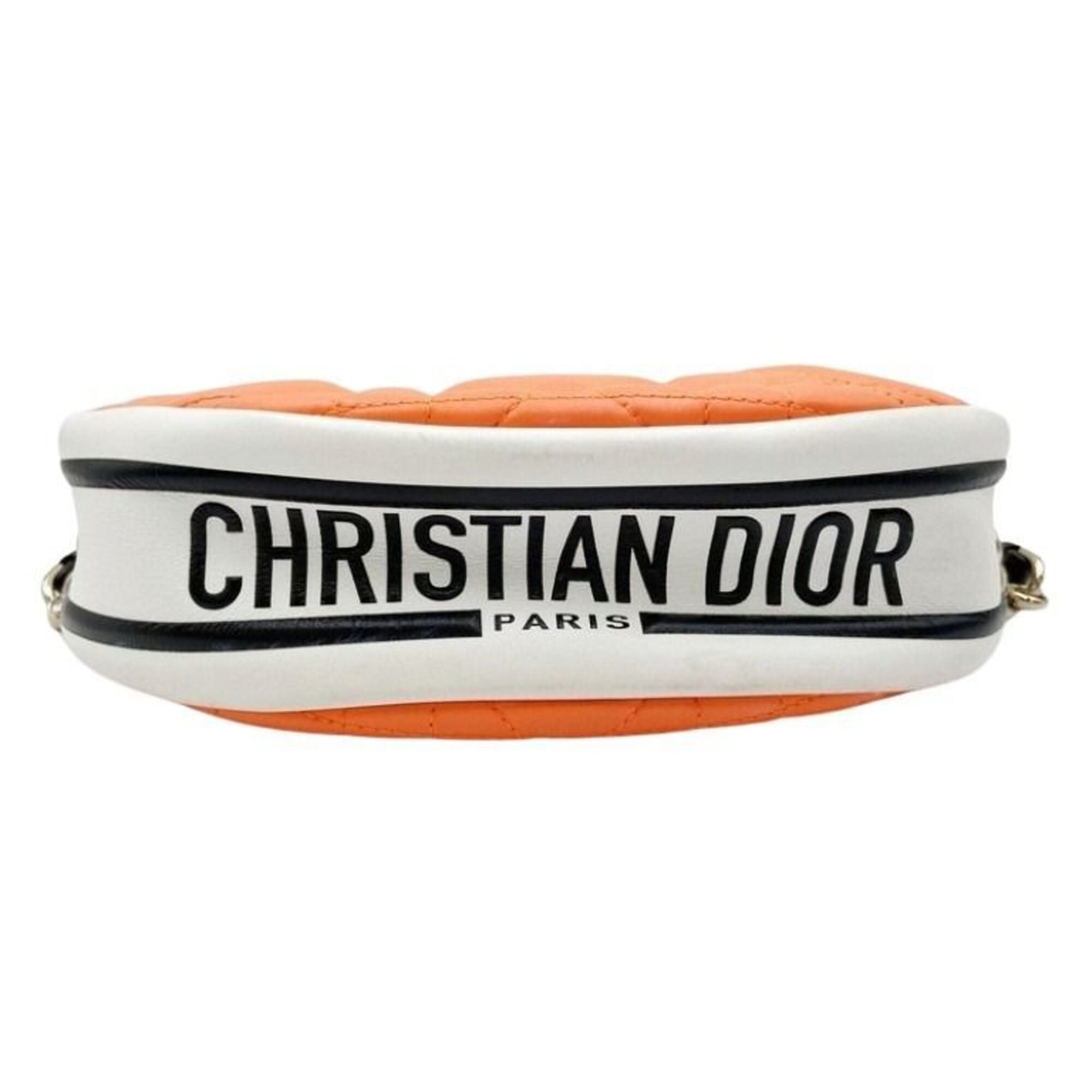 Christian Dior Orange White Leather Pochette Shoulder Bag (Pre-Owned)
