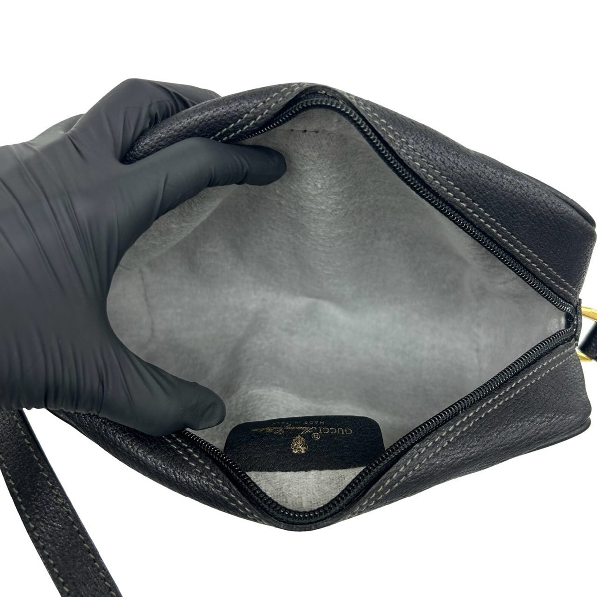 Gucci Black Green Red Color Leather Pvc Shoulder Bag (Pre-Owned)