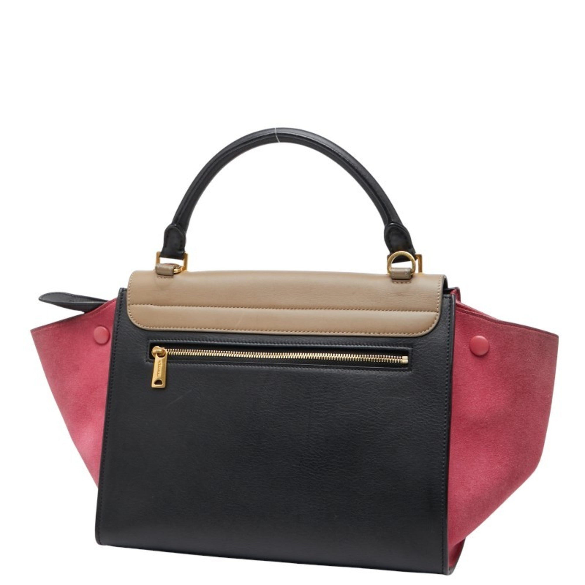 Celine Black Multi-Color Leather Suede Handbag Shoulder Bag (Pre-Owned)