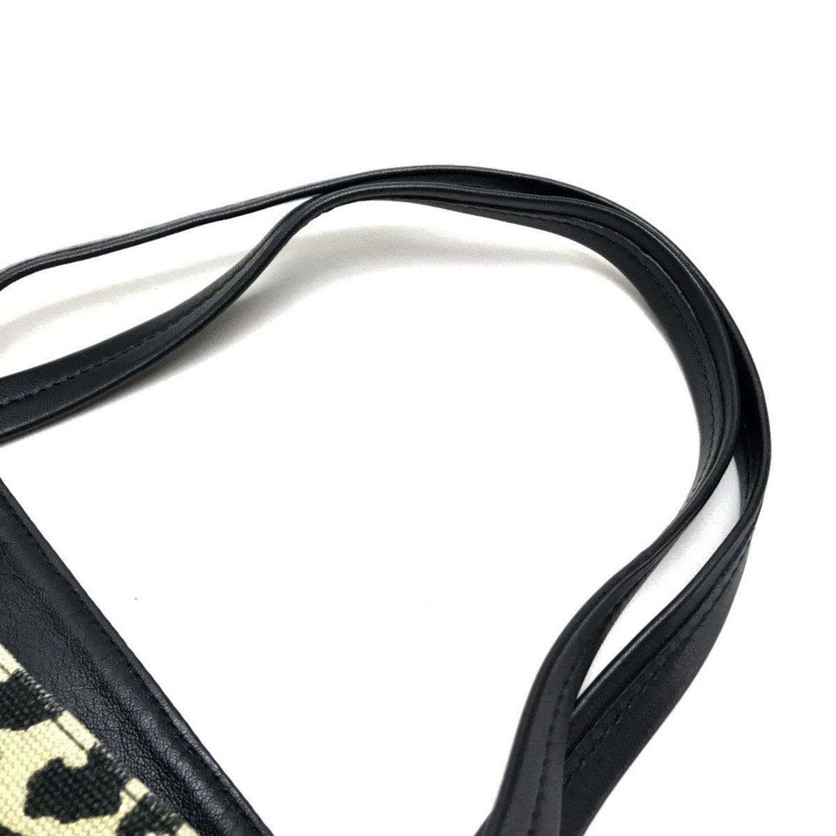 Celine Beige Black Canvas Leather Tote Bag (Pre-Owned)