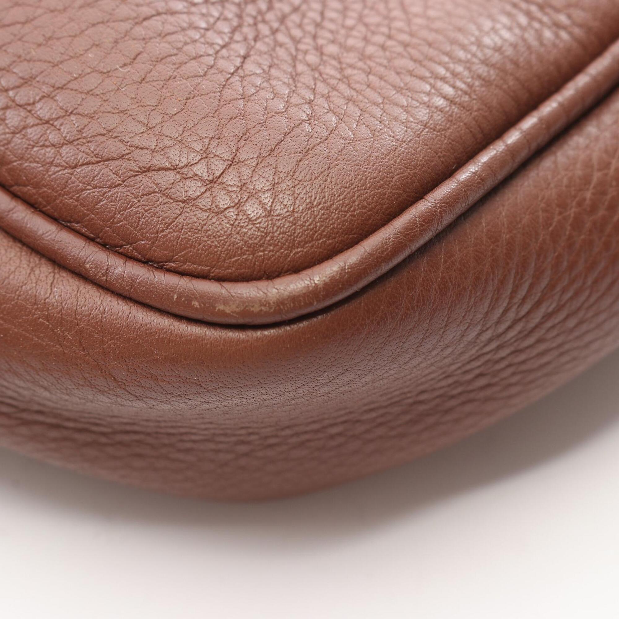Gucci Brown Leather Briefcase Handbag (Pre-Owned)