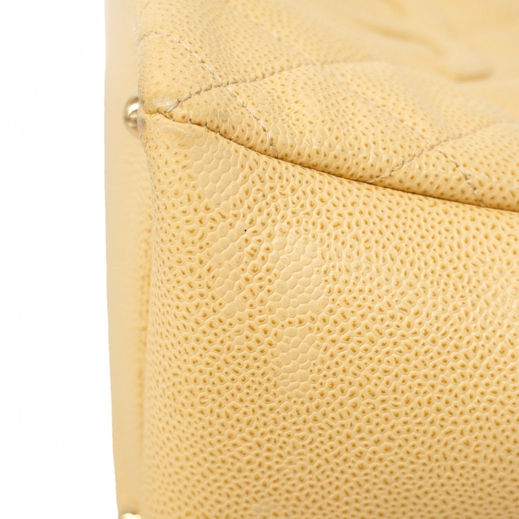 Chanel Beige Grained Calfskin Tote Bag (Pre-Owned)