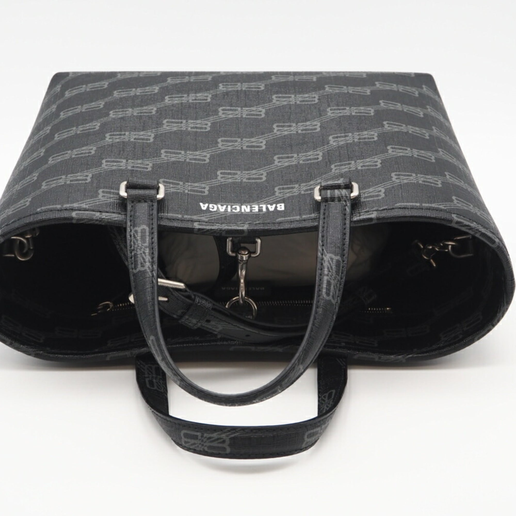 Balenciaga Black Gray Coated Canvas Tote Bag (Pre-Owned)