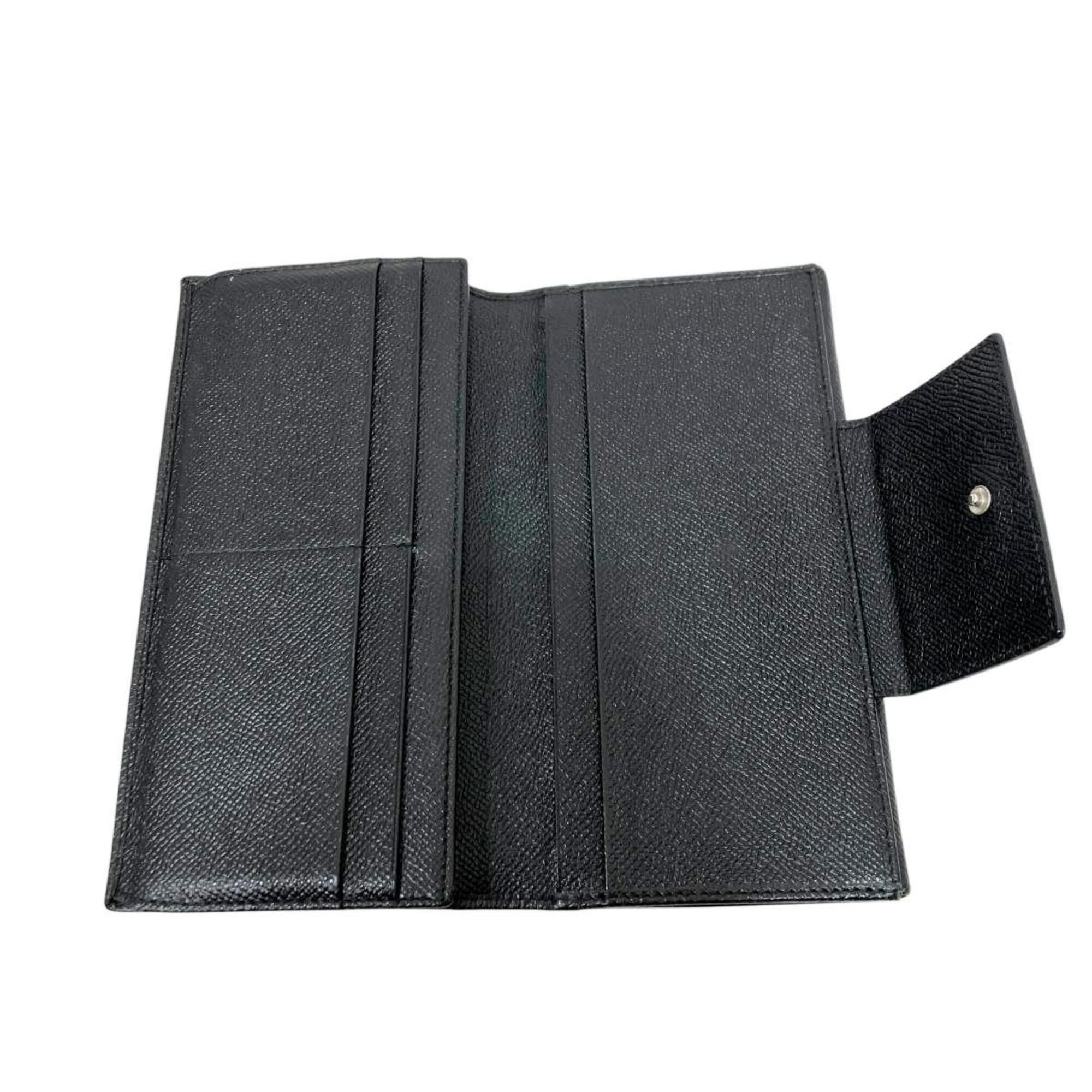 Bvlgari Black Leather Long Wallet (Bi-Fold) (Pre-Owned)