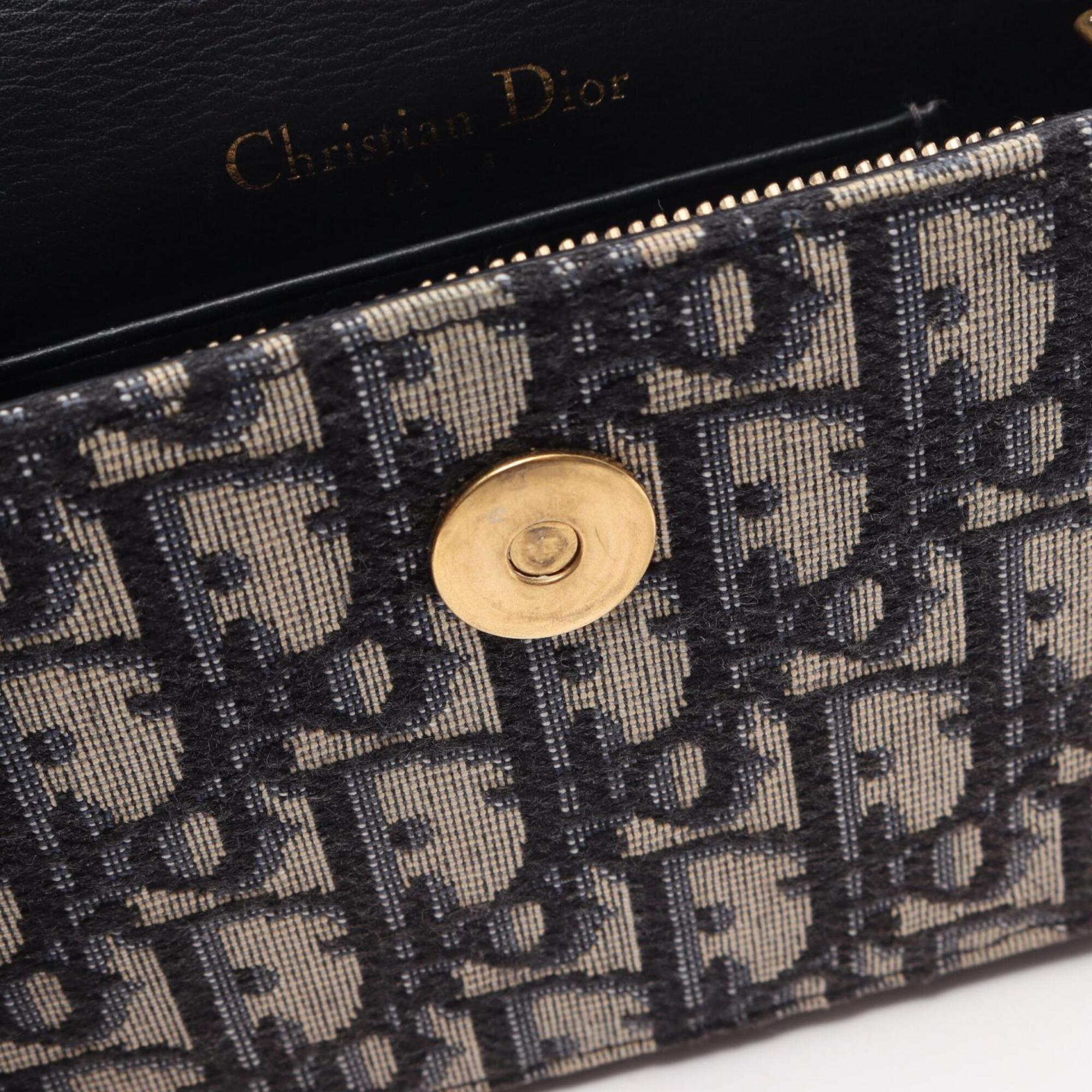 Christian Dior Ivory Navy Canvas Leather Fanny Pack Handbag Saddle Bag (Pre-Owned)