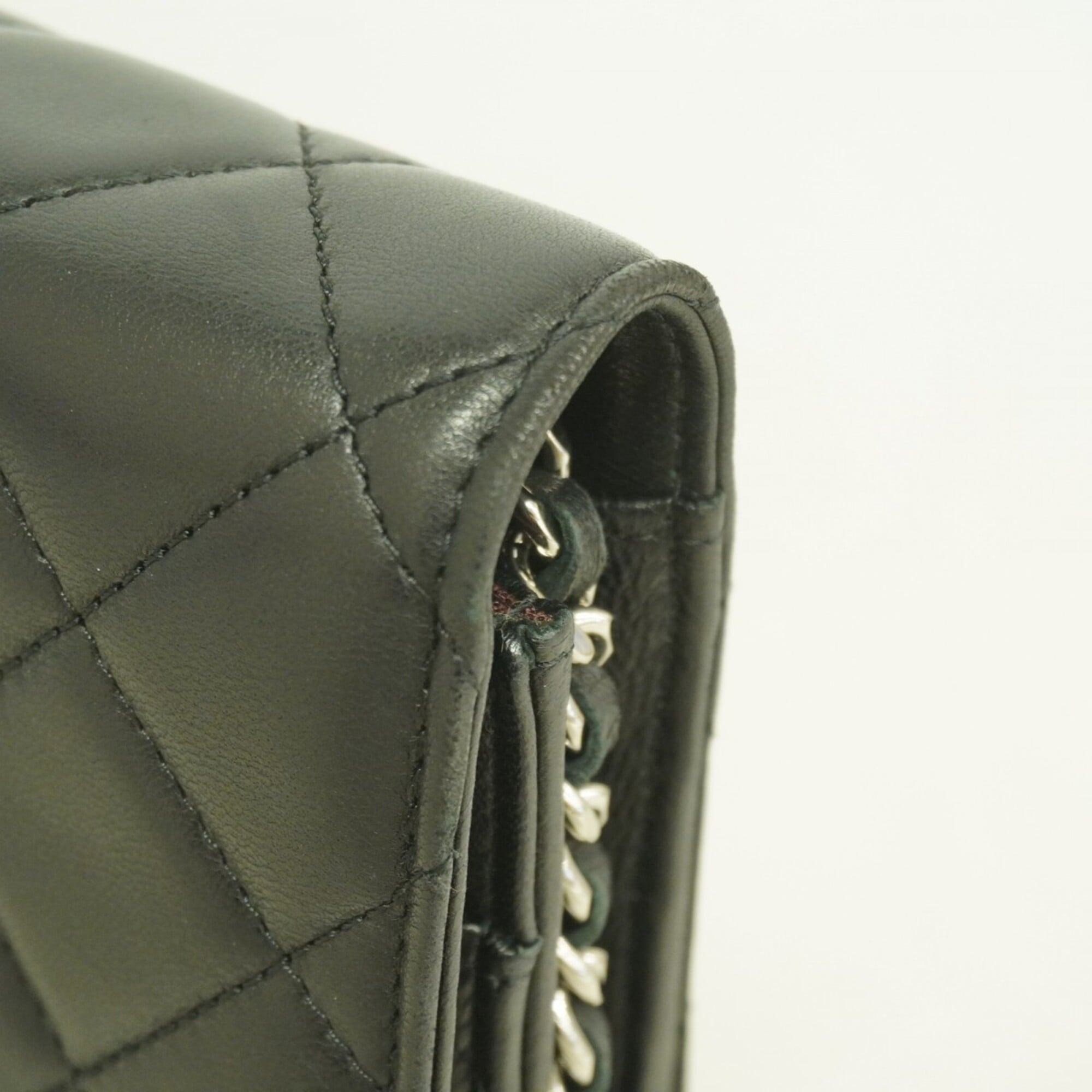 Chanel Black Leather Chain/Shoulder Wallet (Pre-Owned)