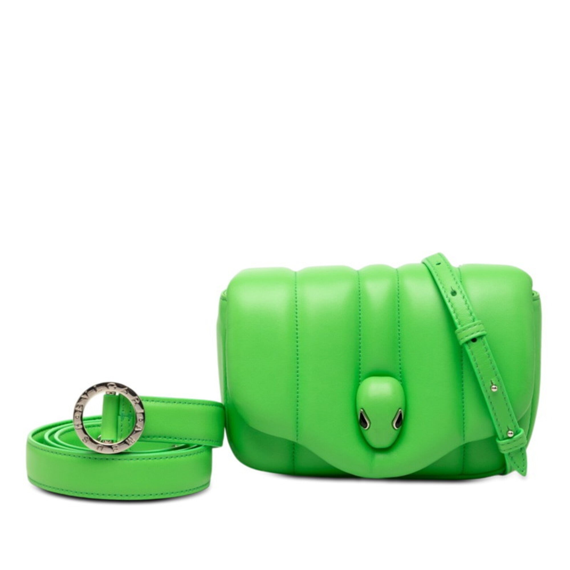 Bvlgari Green Leather Fanny Pack Shoulder Bag (Pre-Owned)