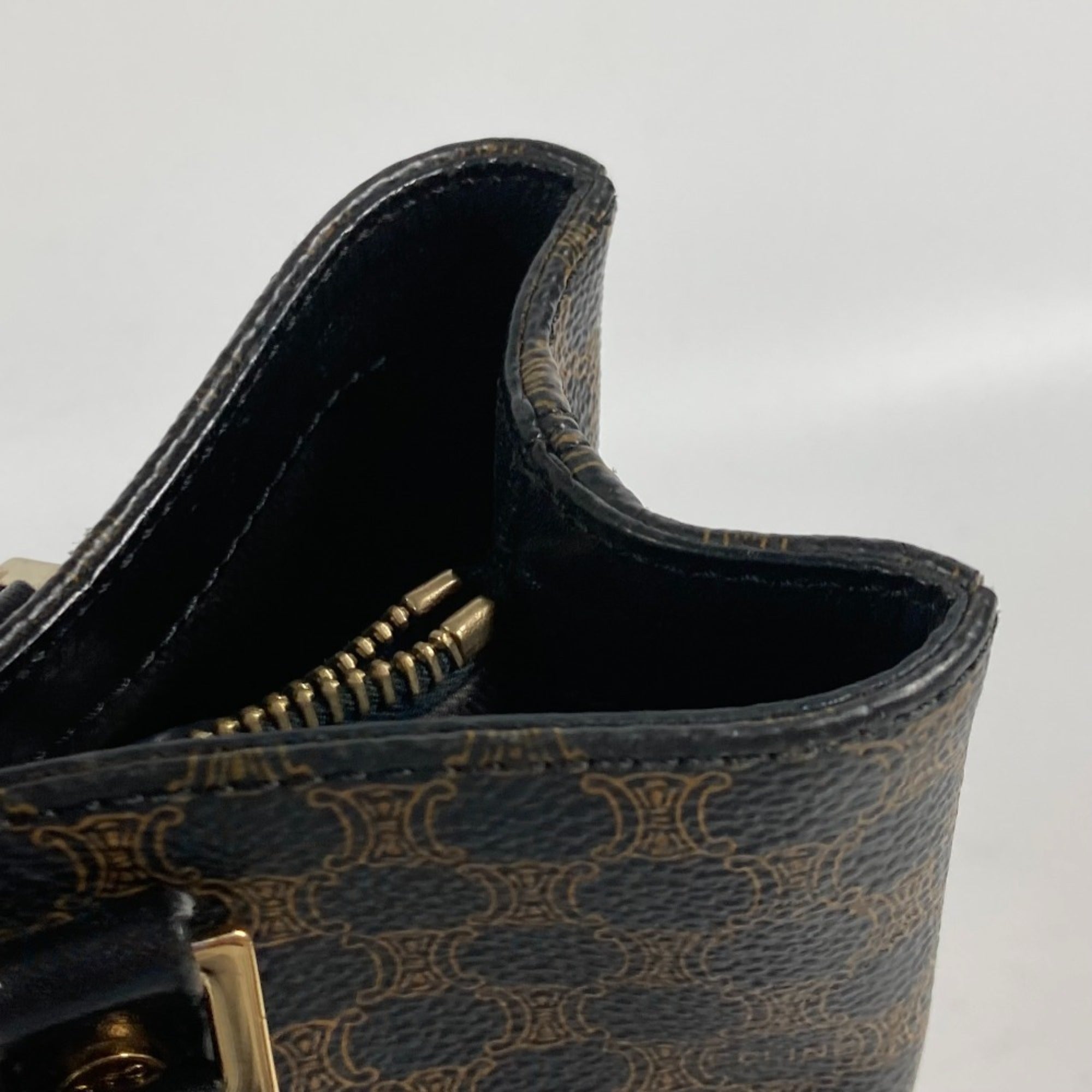 Celine Black Brown Pvc Leather Handbag Tote Bag (Pre-Owned)