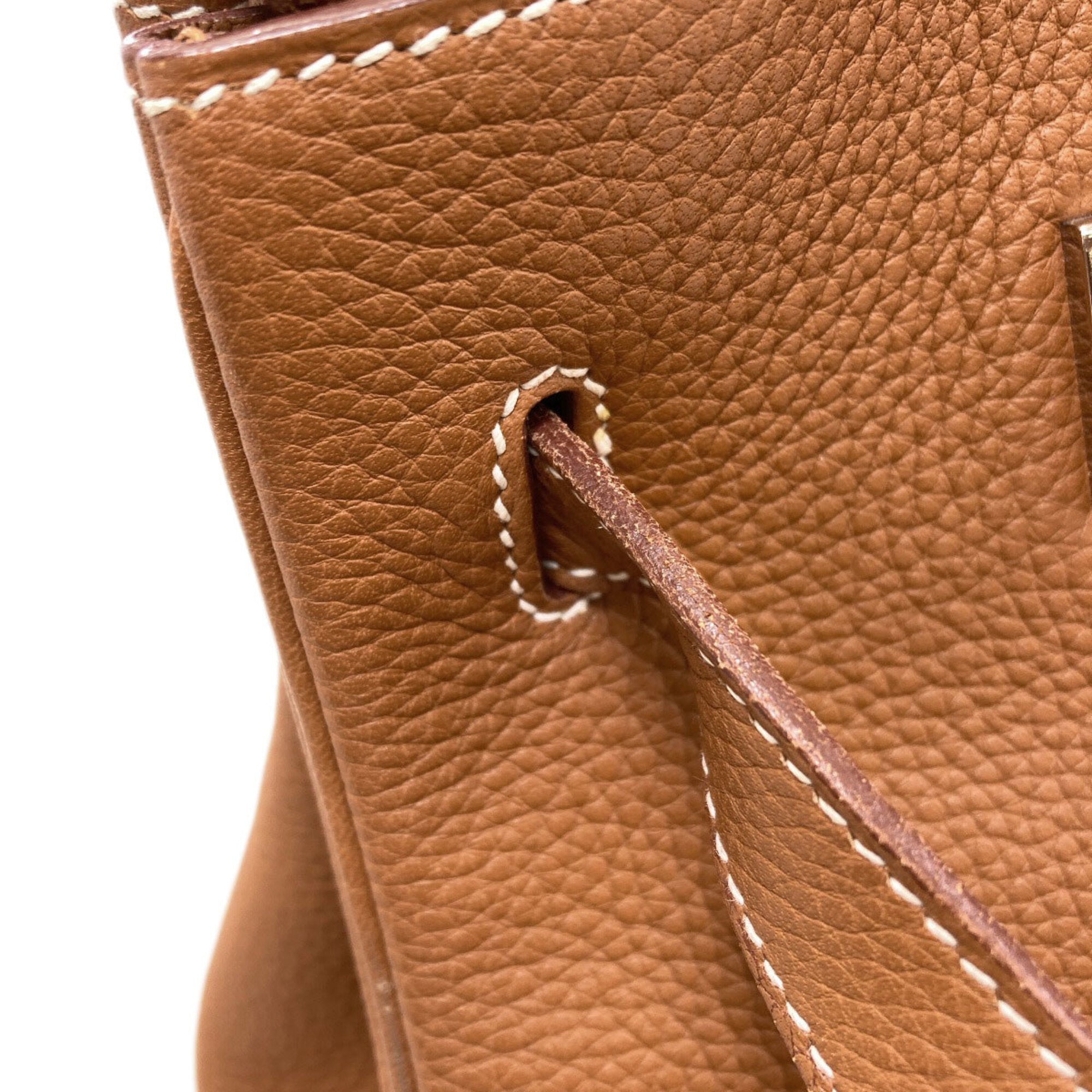 Hermes Gold Brown Taurillon Clemence Leather Handbag (Pre-Owned)