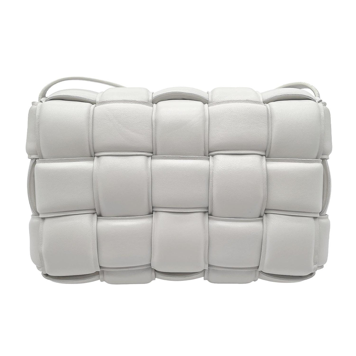 Bottega Veneta Gold White Leather Shoulder Bag (Pre-Owned)