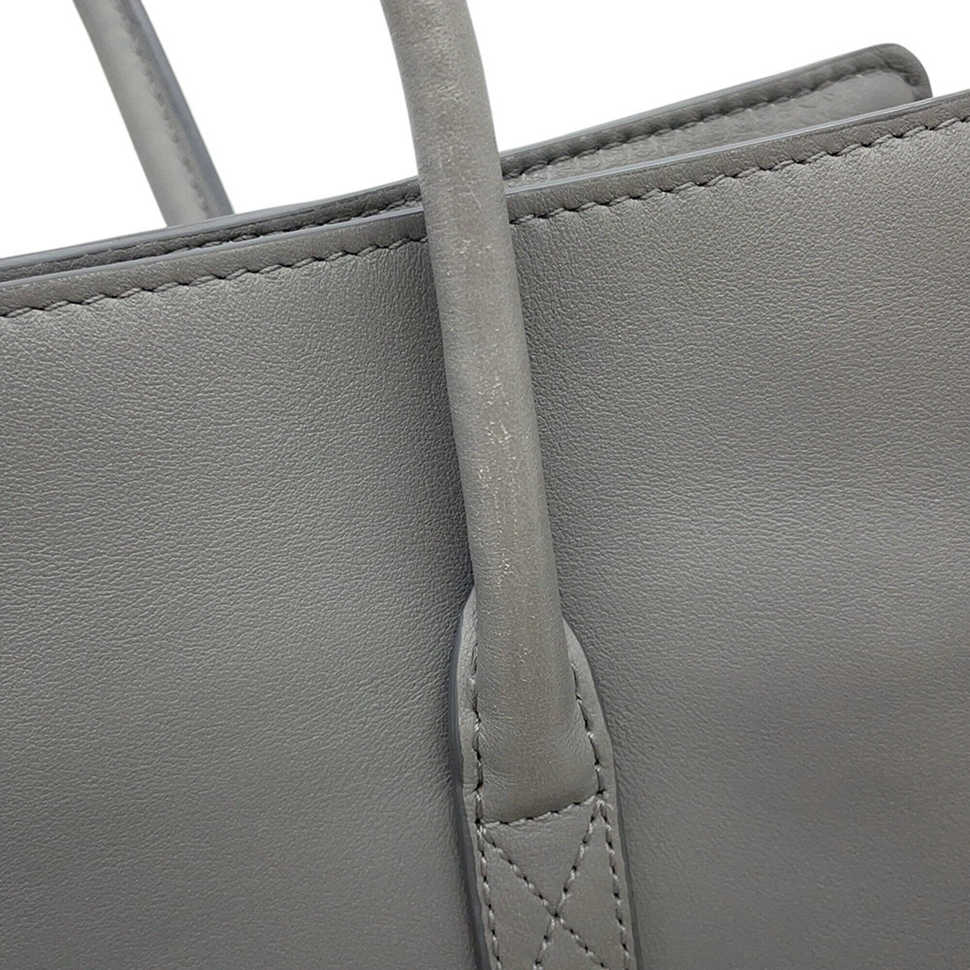 Balenciaga Gray Leather Handbag Shoulder Bag (Pre-Owned)