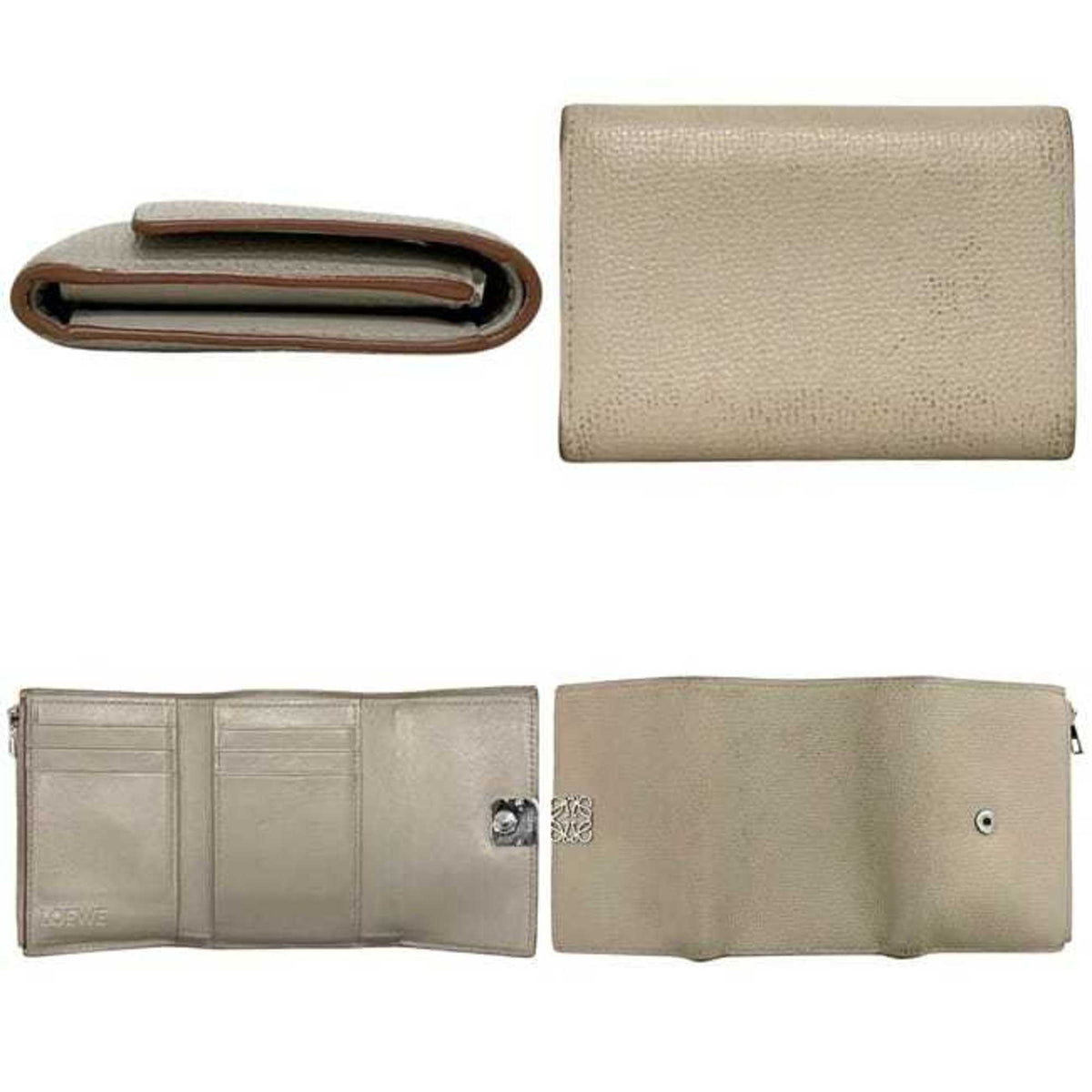 Loewe Beige Leather Wallet (Tri-Fold) (Pre-Owned)