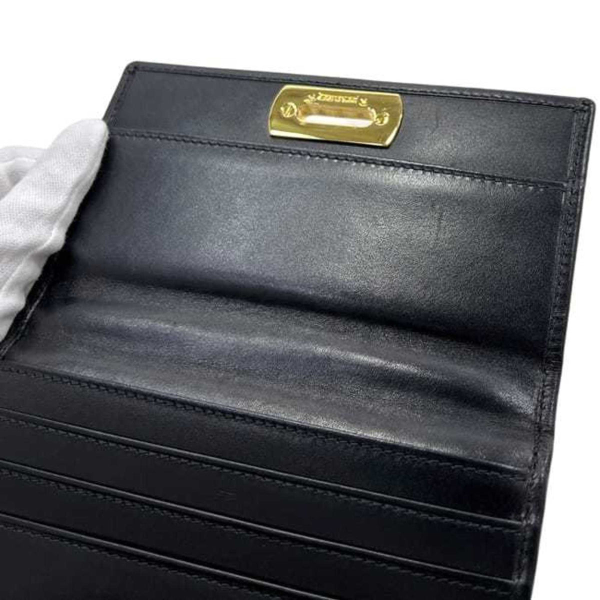 Salvatore Ferragamo Black Leather Chain/Shoulder Wallet (Pre-Owned)