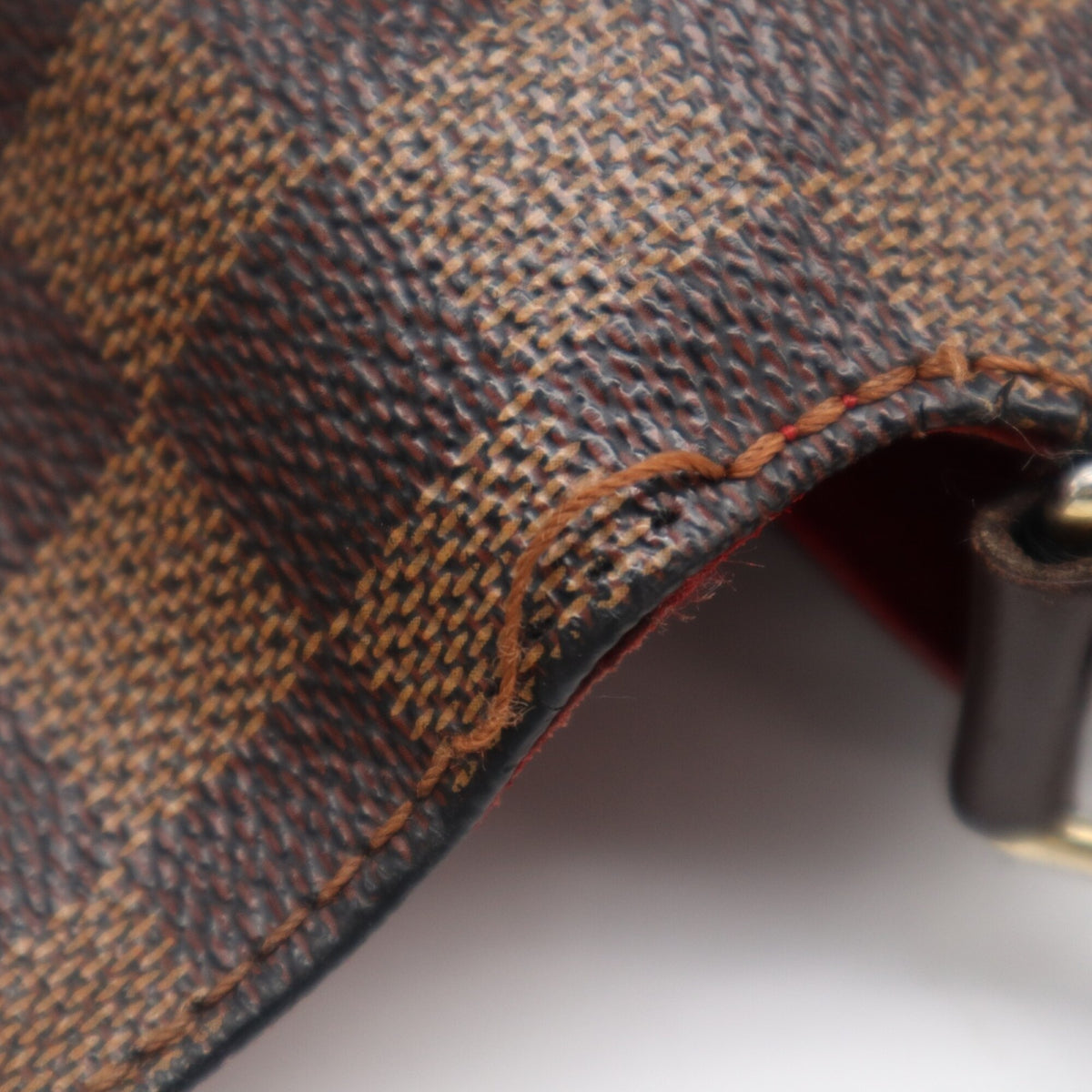 Louis Vuitton Beige Brown Damier Canvas Leather Coated Canvas Shoulder Bag (Pre-Owned)