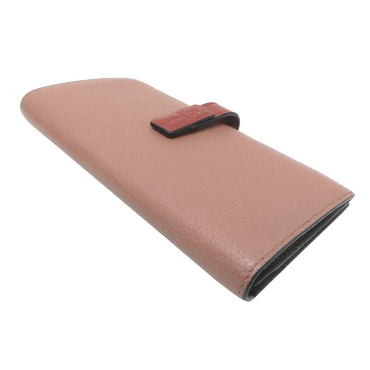 Loewe Beige Khaki Pink Leather Long Wallet (Bi-Fold) (Pre-Owned)