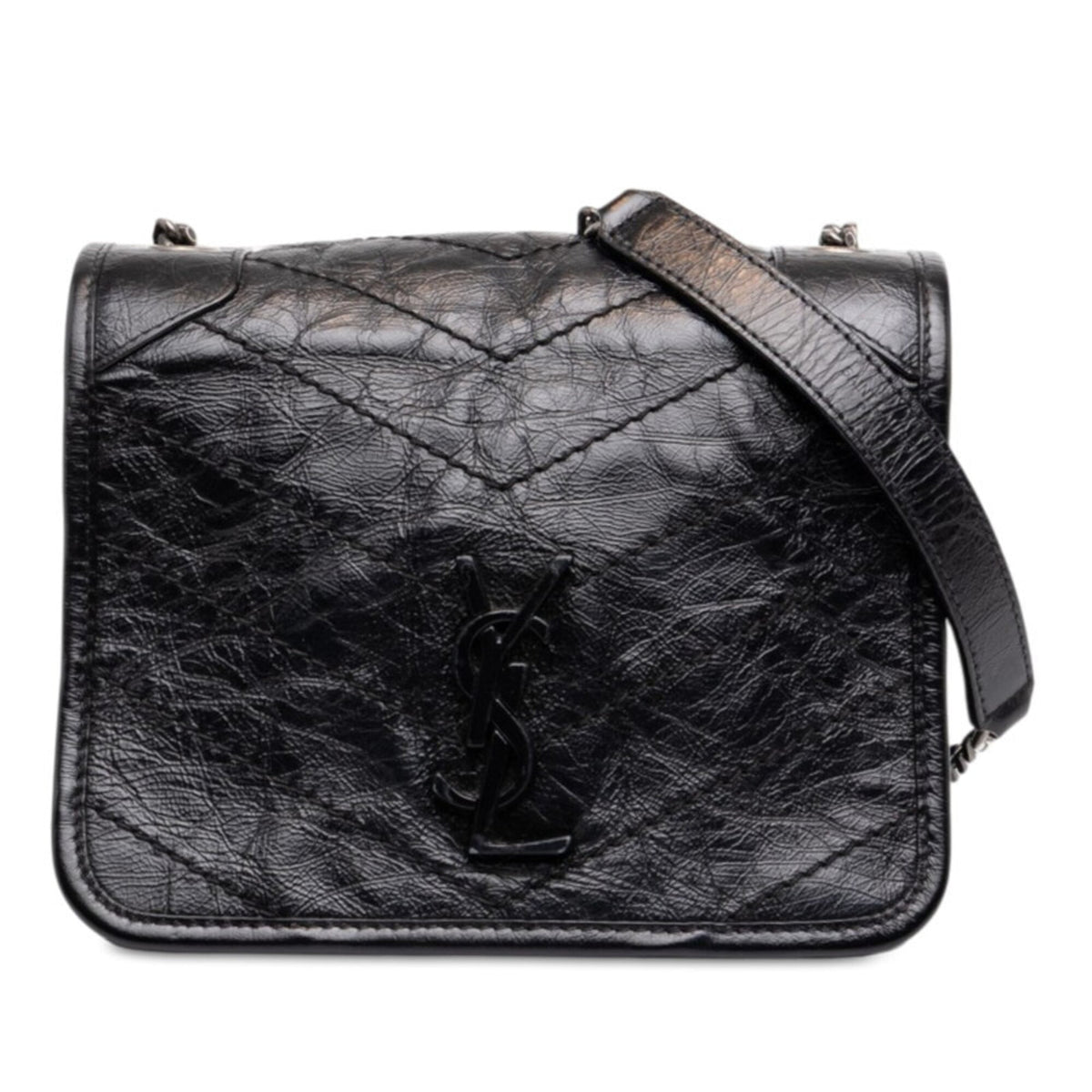 Saint Laurent Black Leather Shoulder Bag (Pre-Owned)