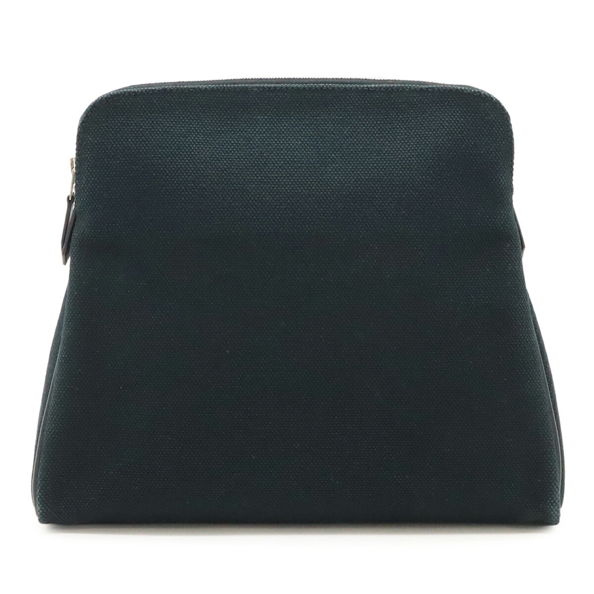 Hermes Black Canvas Leather Pouch (Pre-Owned)