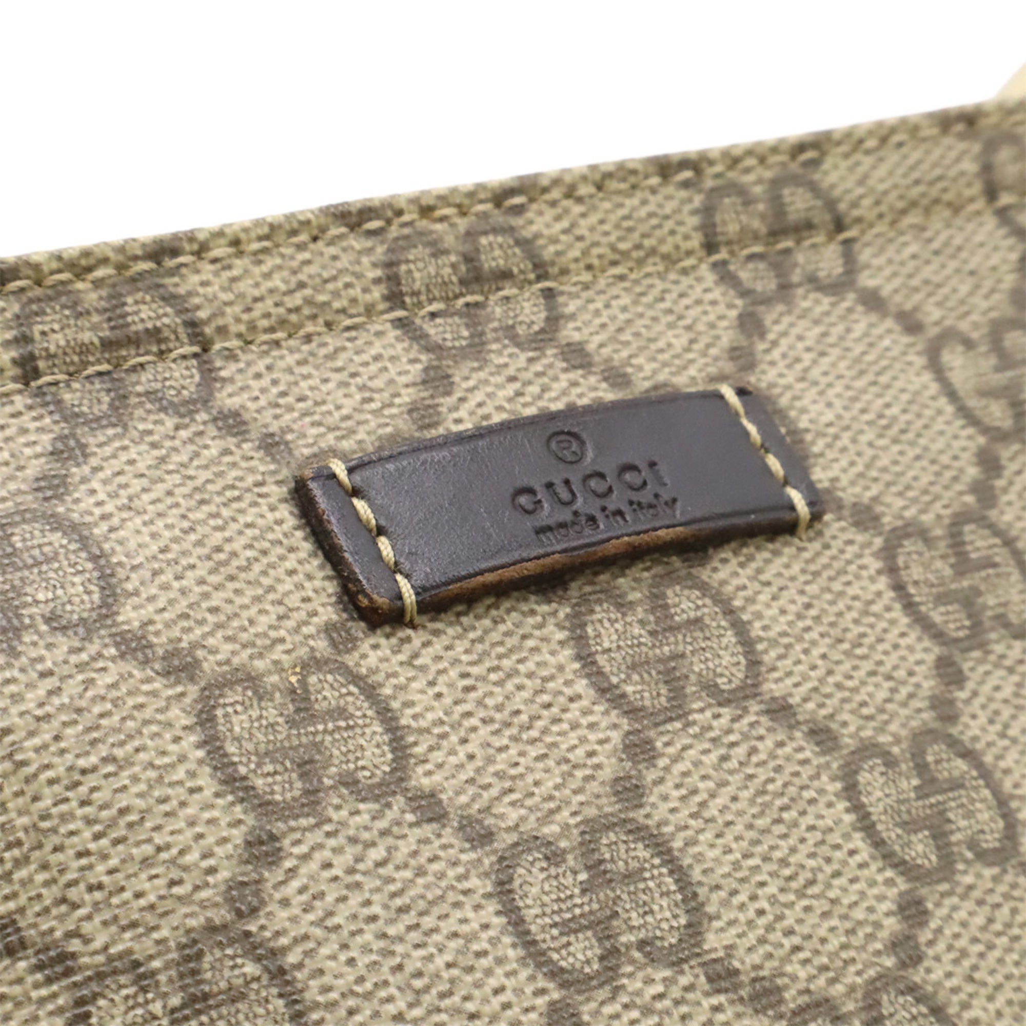 Gucci Gg Plus Beige Dark Brown Gg Supreme Leather Shoulder Bag (Pre-Owned)