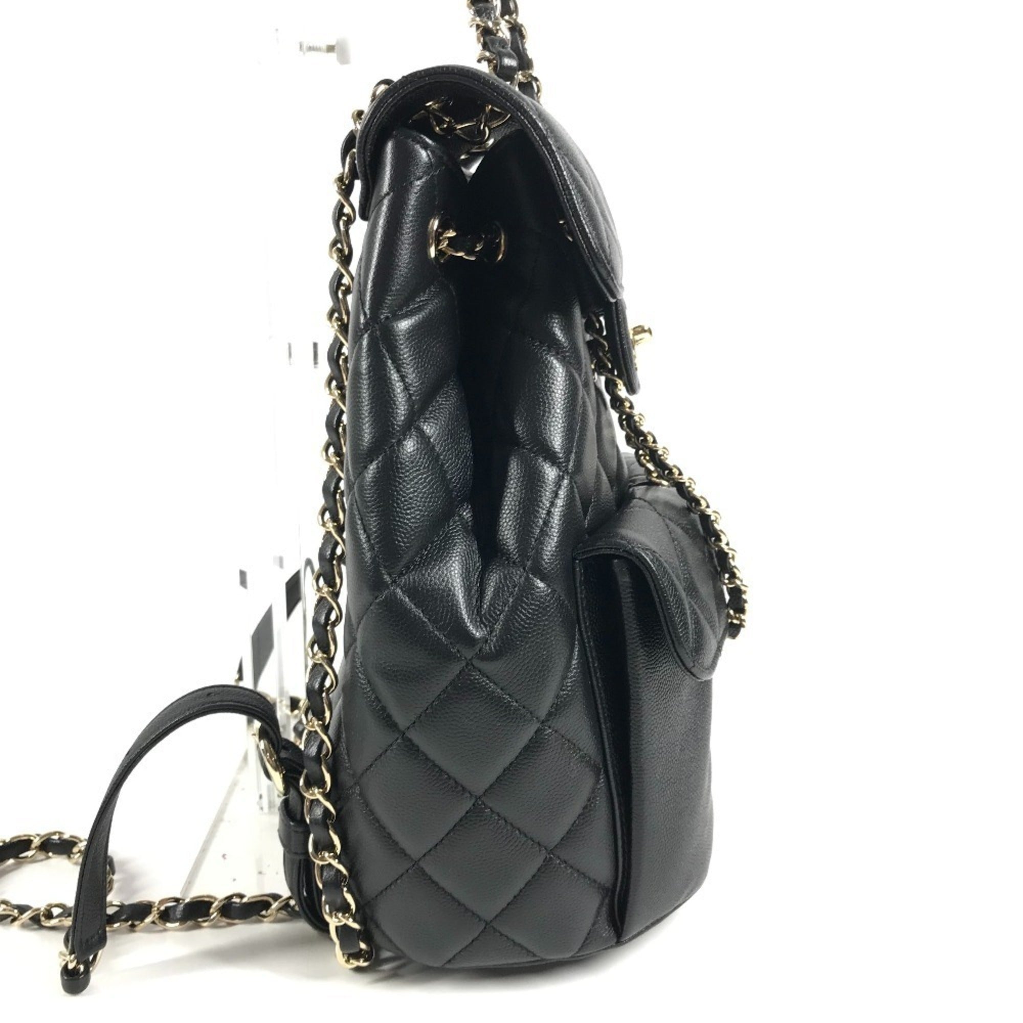 Chanel Black Grained Calfskin Backpack (Pre-Owned)