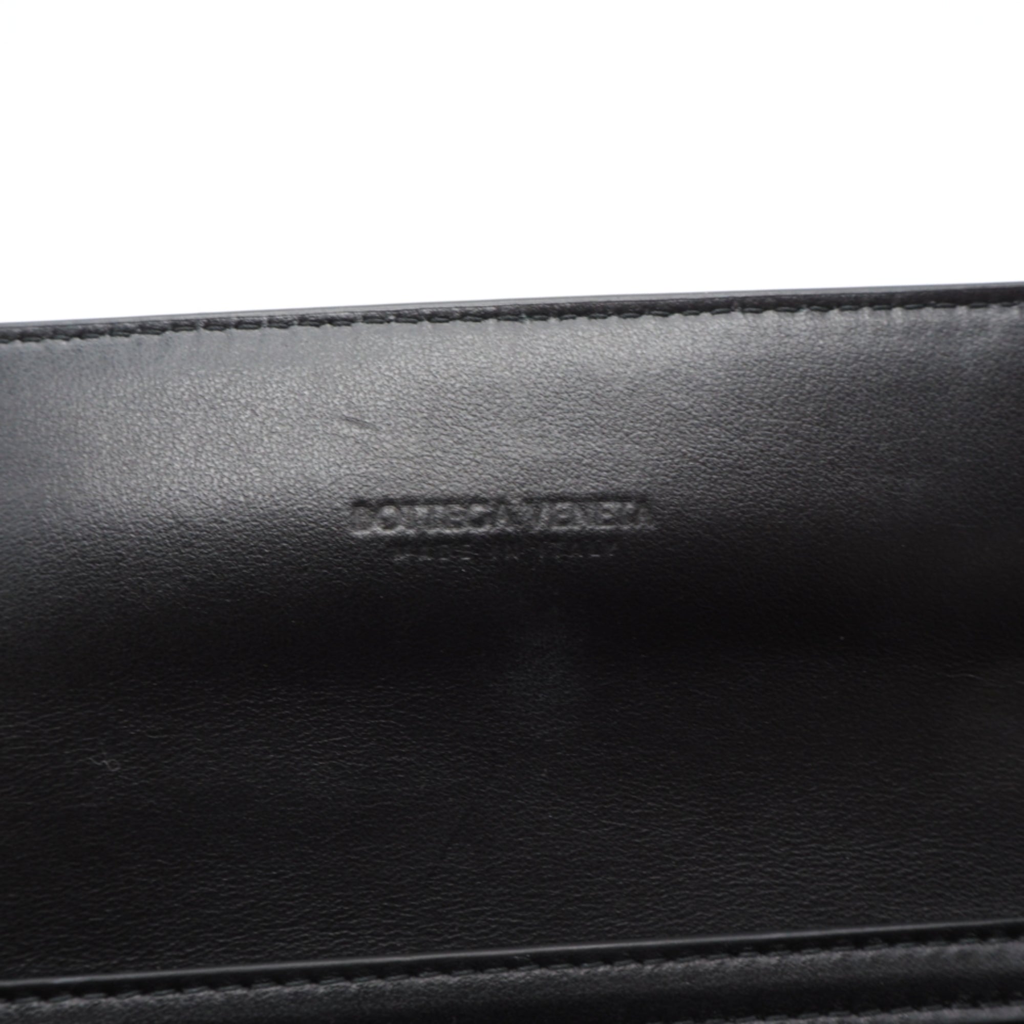 Bottega Veneta Black Leather Chain/Shoulder Wallet (Pre-Owned)