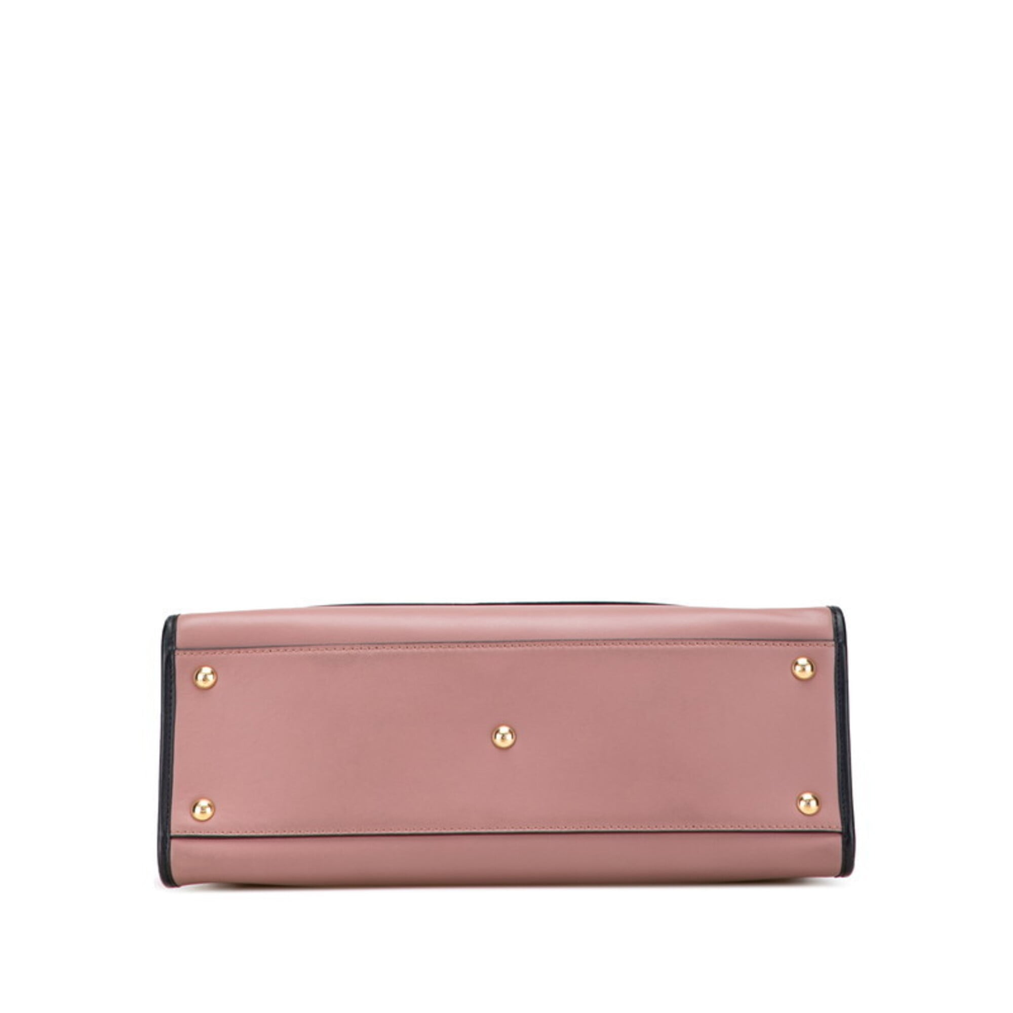 Fendi Black Dusty Pink Leather Handbag Shoulder Bag (Pre-Owned)