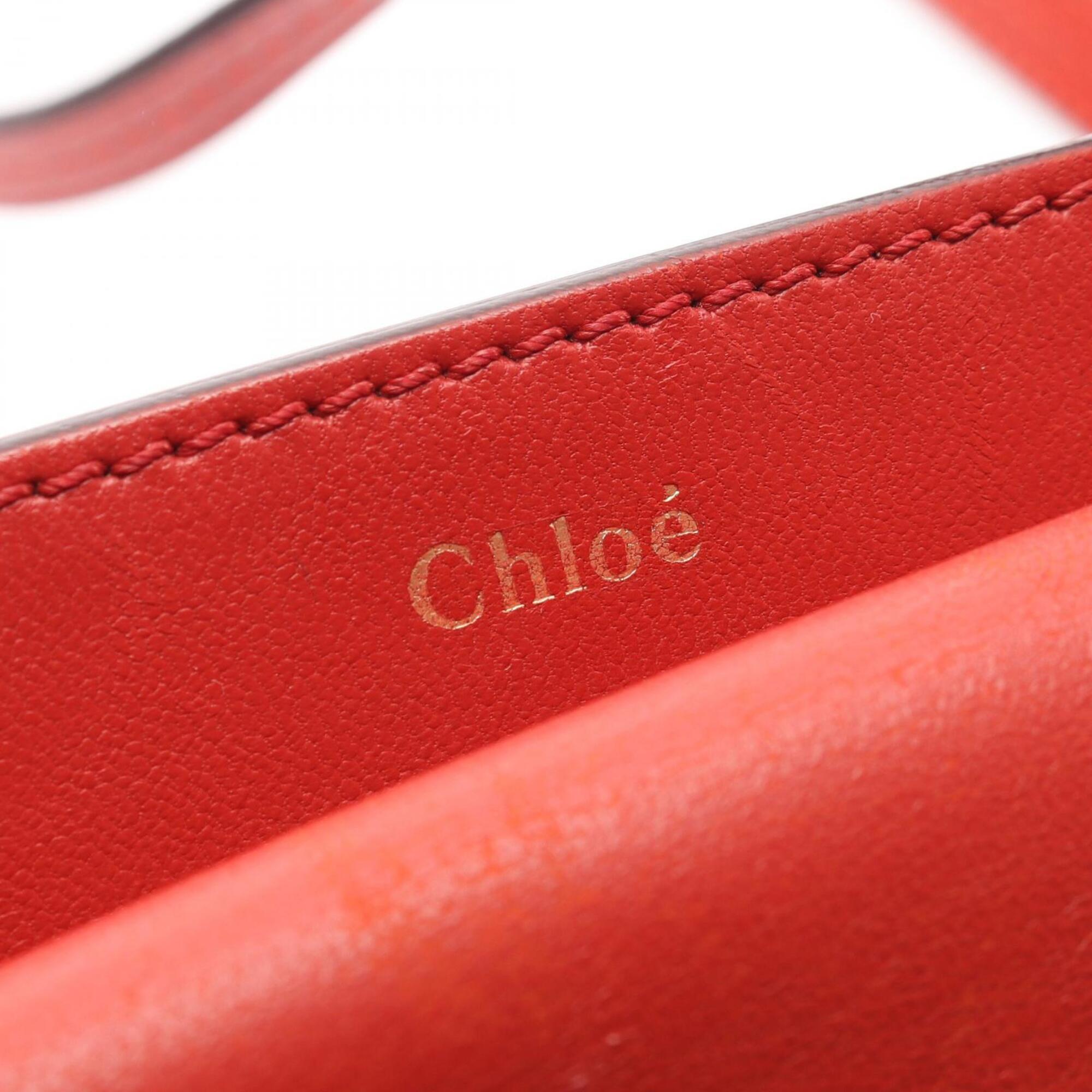 Chloé Red Color Leather Shoulder Bag (Pre-Owned)